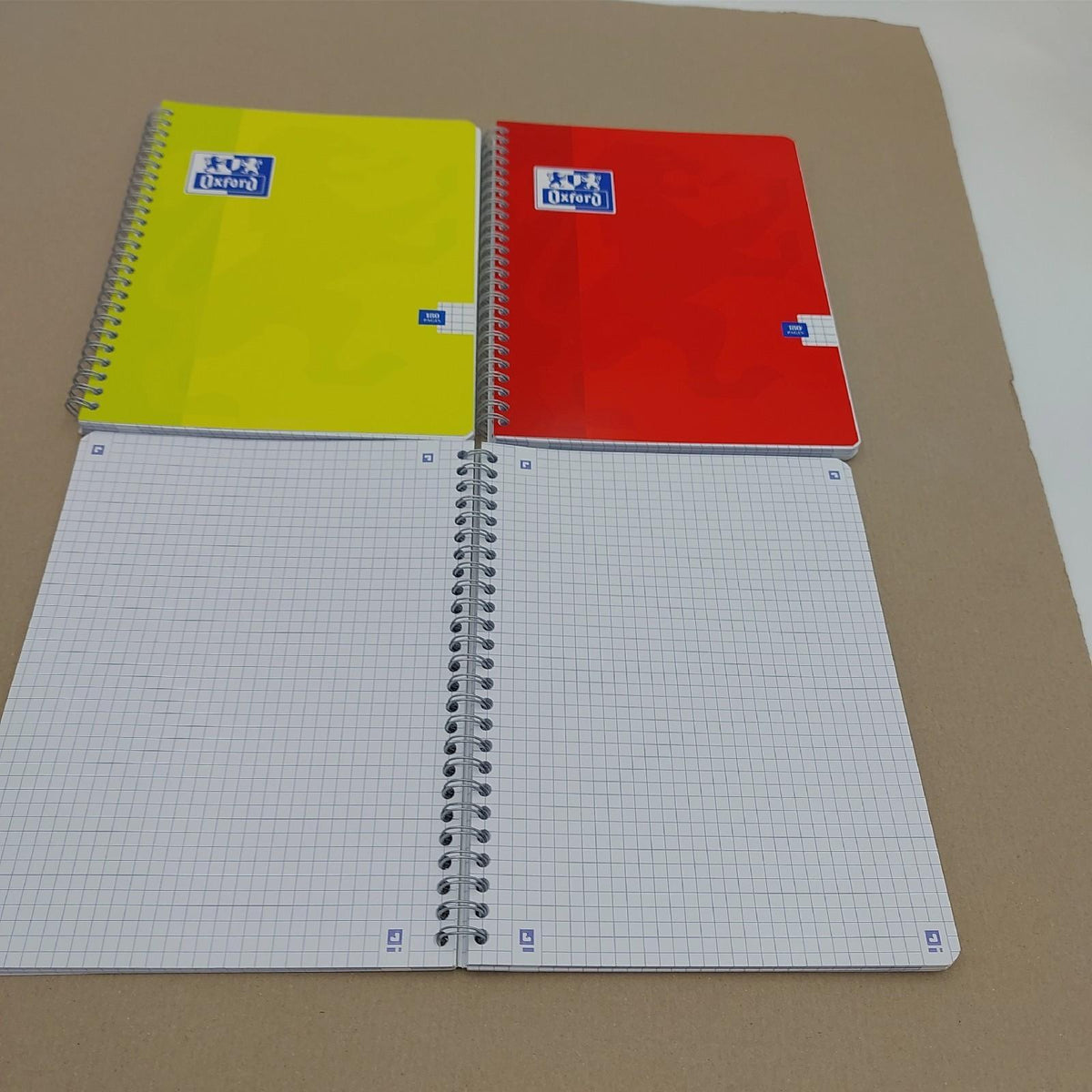 Oxford Spiralheft 17x22 cm 180 Seiten kleine Karos 3er Set verschiedene