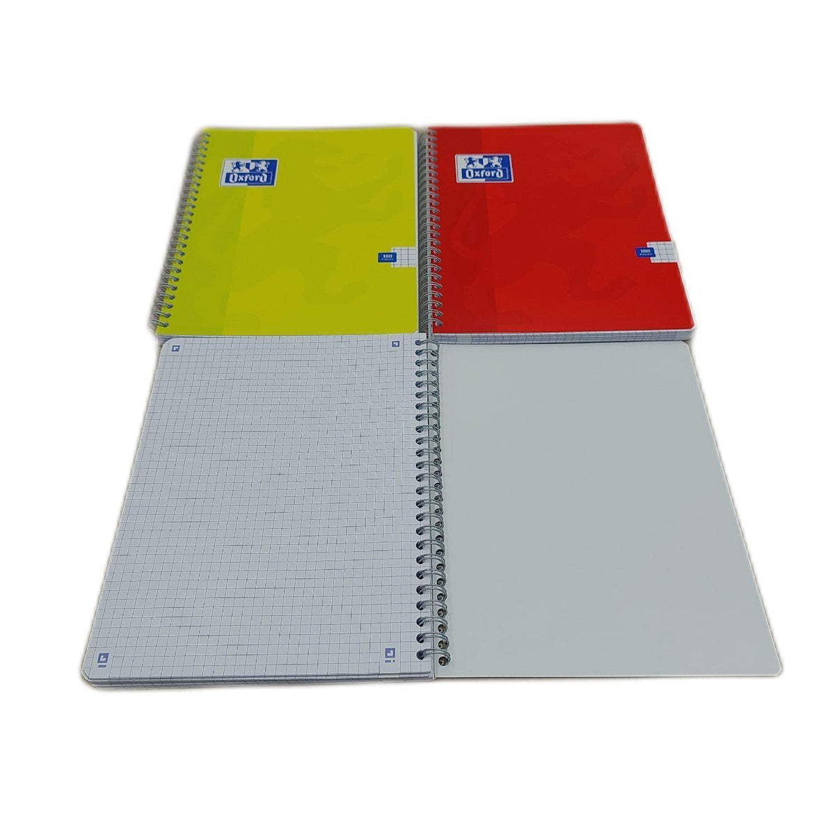 Oxford Spiralheft 17x22 cm 180 Seiten kleine Karos 3er Set verschiedene
