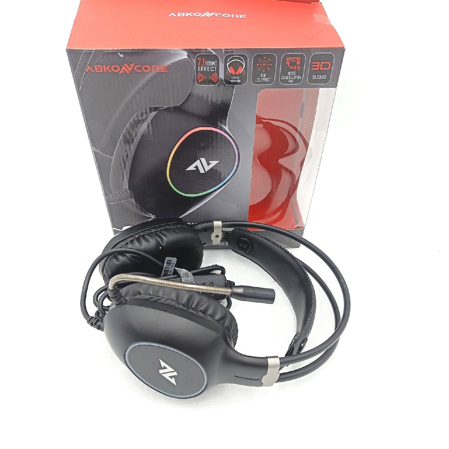 ABKONCORE Gaming Headset Headset Zubehör Modell mit RGB Licht und Geräuschunterdrück