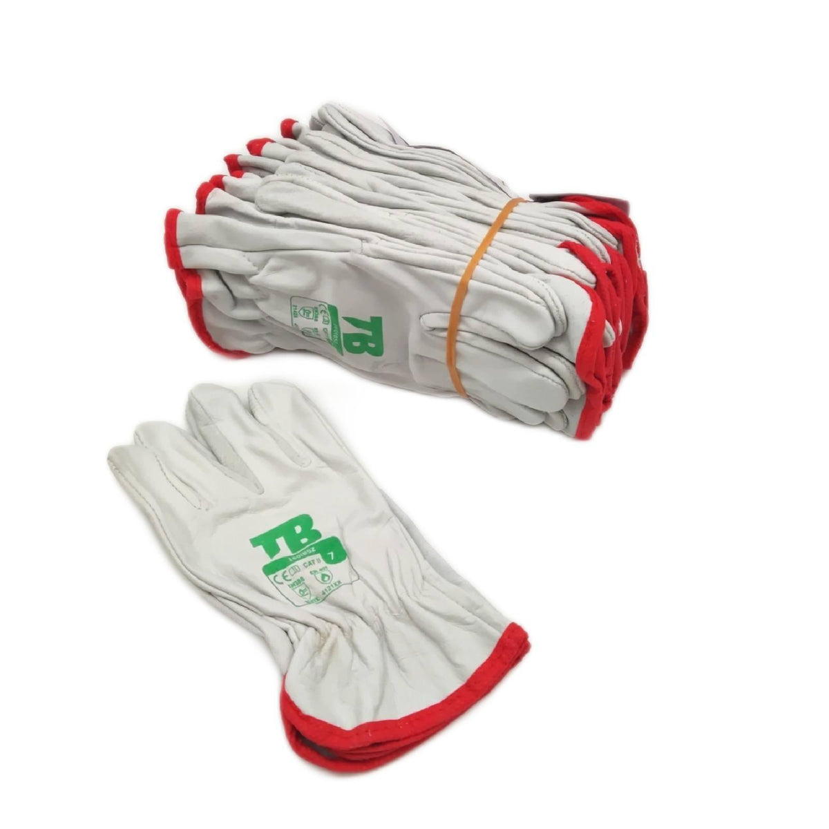 TB Arbeitsschutzhandschuh TB Plus 160IBSZ  Sicherheitshandschuh für Arbeiten mit mechanischen und thermischen Risiken  aus Rindsleder  Grau  Größe 7