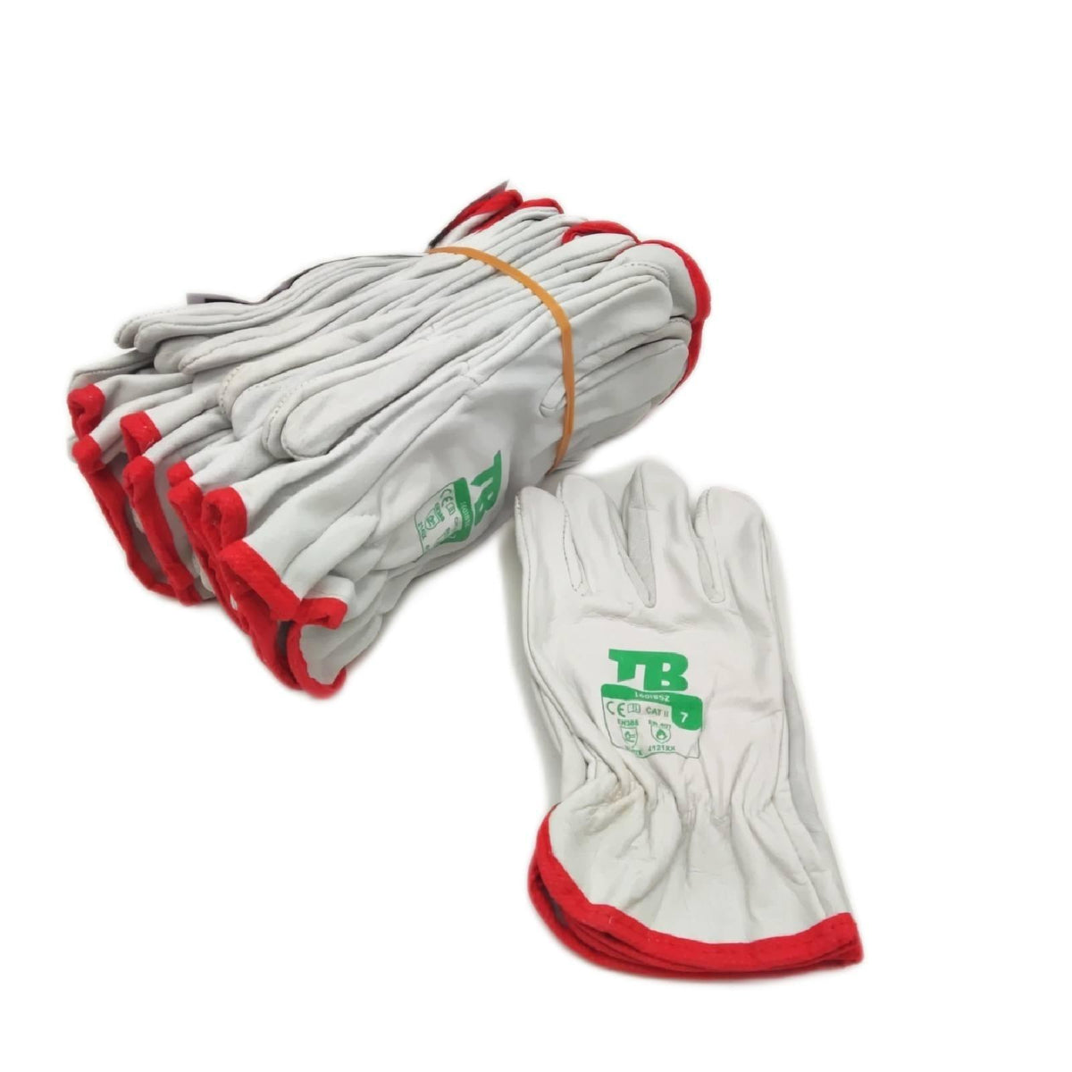 TB Arbeitsschutzhandschuh TB Plus 160IBSZ  Sicherheitshandschuh für Arbeiten mit mechanischen und thermischen Risiken  aus Rindsleder  Grau  Größe 7