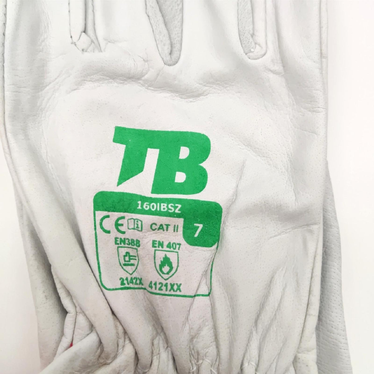 TB Arbeitsschutzhandschuh TB Plus 160IBSZ  Sicherheitshandschuh für Arbeiten mit mechanischen und thermischen Risiken  aus Rindsleder  Grau  Größe 7