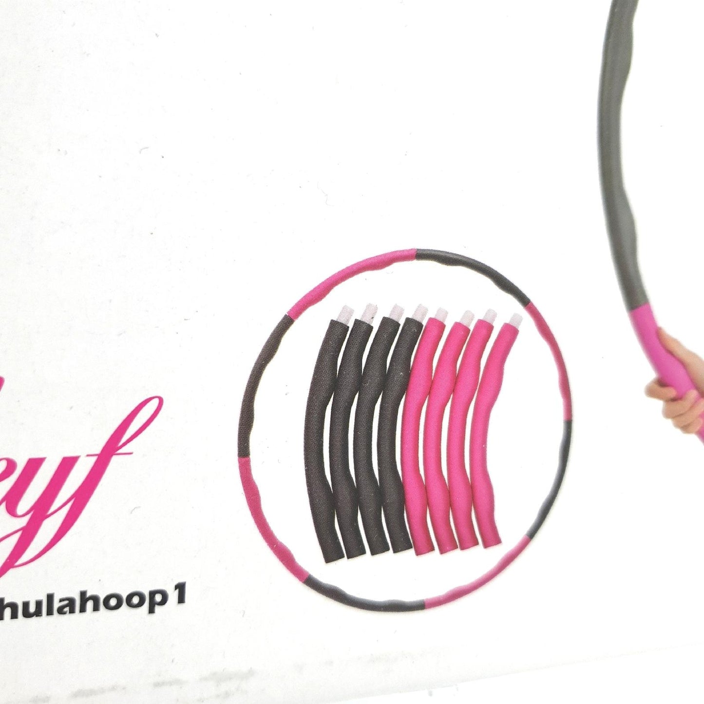 VENTON Hula Hoop Gymnastikreifen Fitness Sport Bauchformung Einstellbar Grau Rosa