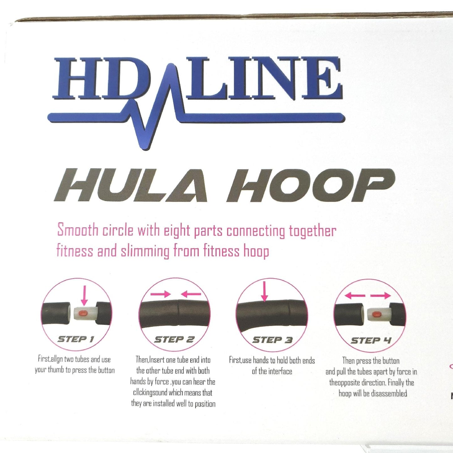 VENTON Hula Hoop Gymnastikreifen Fitness Sport Bauchformung Einstellbar Grau Rosa