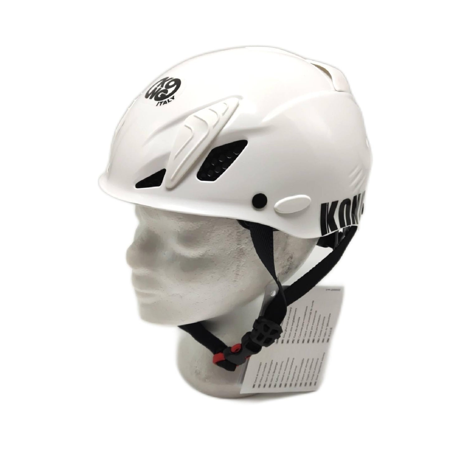 Kong. Mouse Sport Kletterhelm, Bergsteigen, Klettersteige, kompatibel mit Kopfhörer und Visier, Sicherheitshelm, CE EN 12492, 375g, Einheitsgröße, verstellbar 52-64,cm, Made in Italy, Weiß