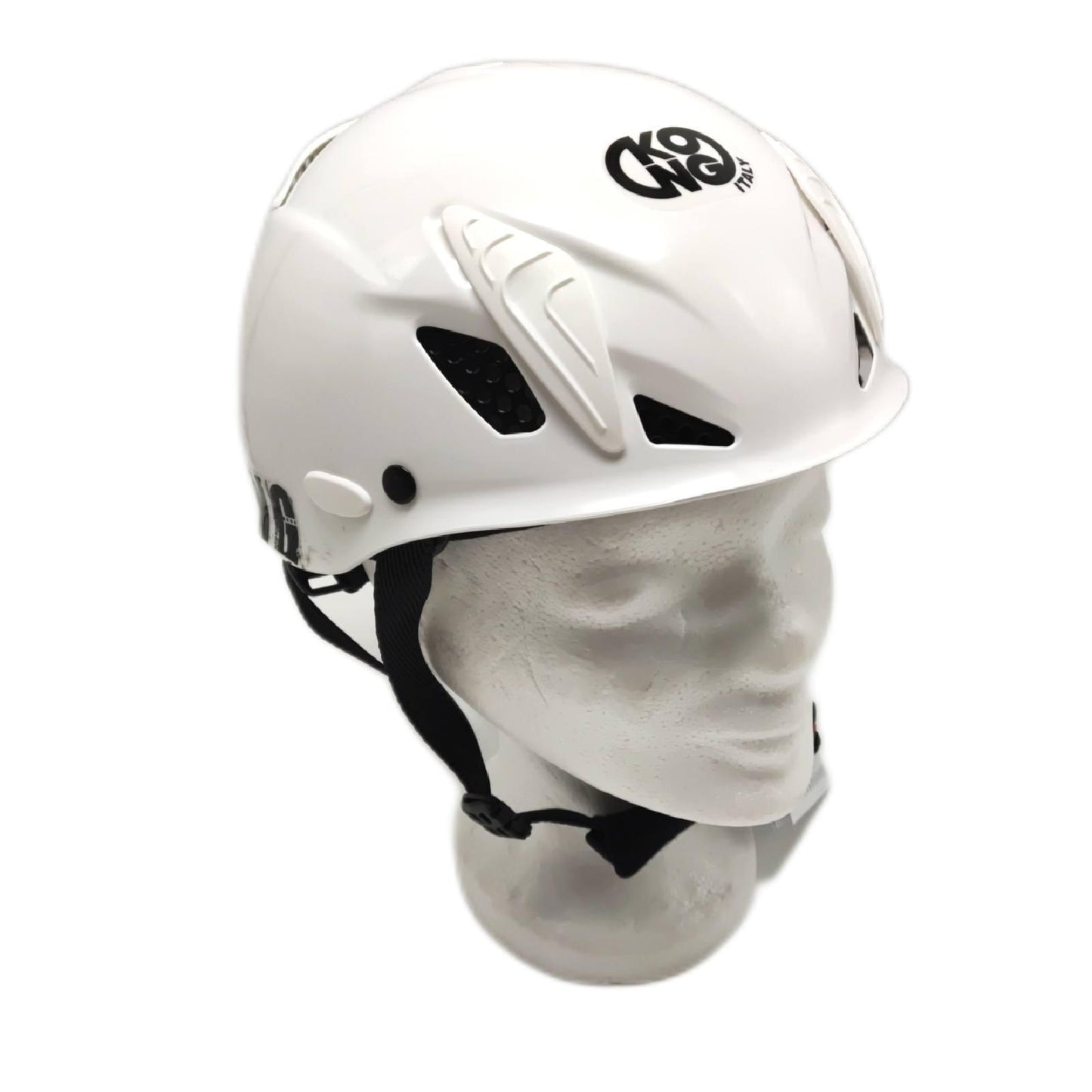Kong. Mouse Sport Kletterhelm, Bergsteigen, Klettersteige, kompatibel mit Kopfhörer und Visier, Sicherheitshelm, CE EN 12492, 375g, Einheitsgröße, verstellbar 52-64,cm, Made in Italy, Weiß