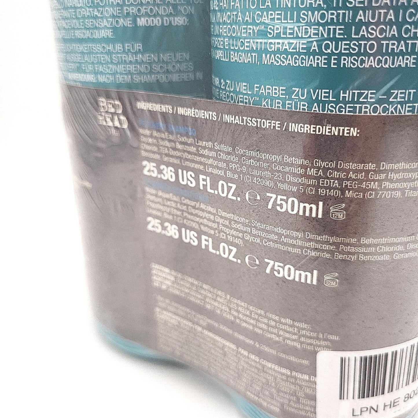 Bed Head by TIGI Shampoo Set Haarpflege Recovery Pflegendes Shampoo und Conditioner Set