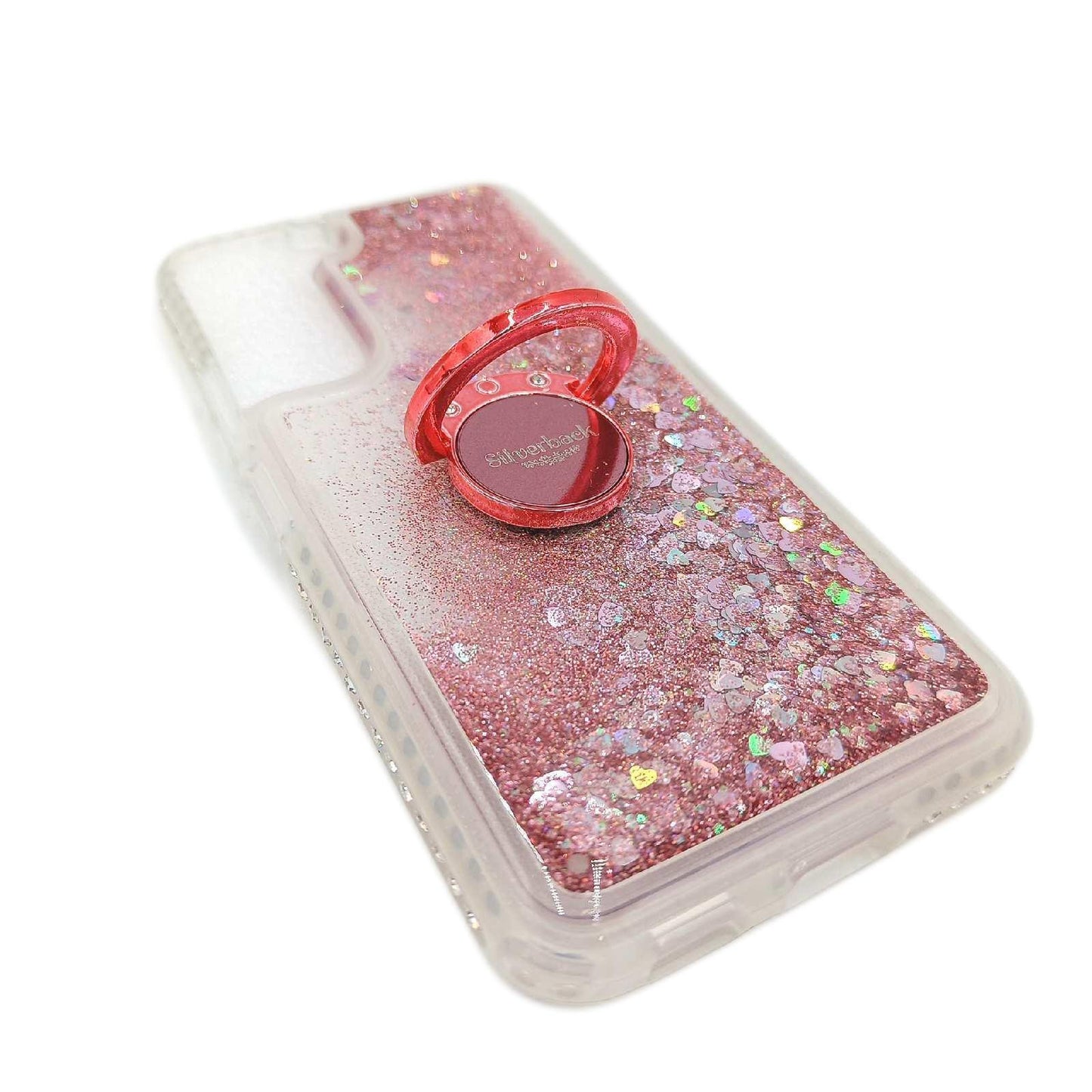 Miss Arts Galaxy S22 Hülle Silverback Mädchen Glitzern Ringständer Smartphone Schutz