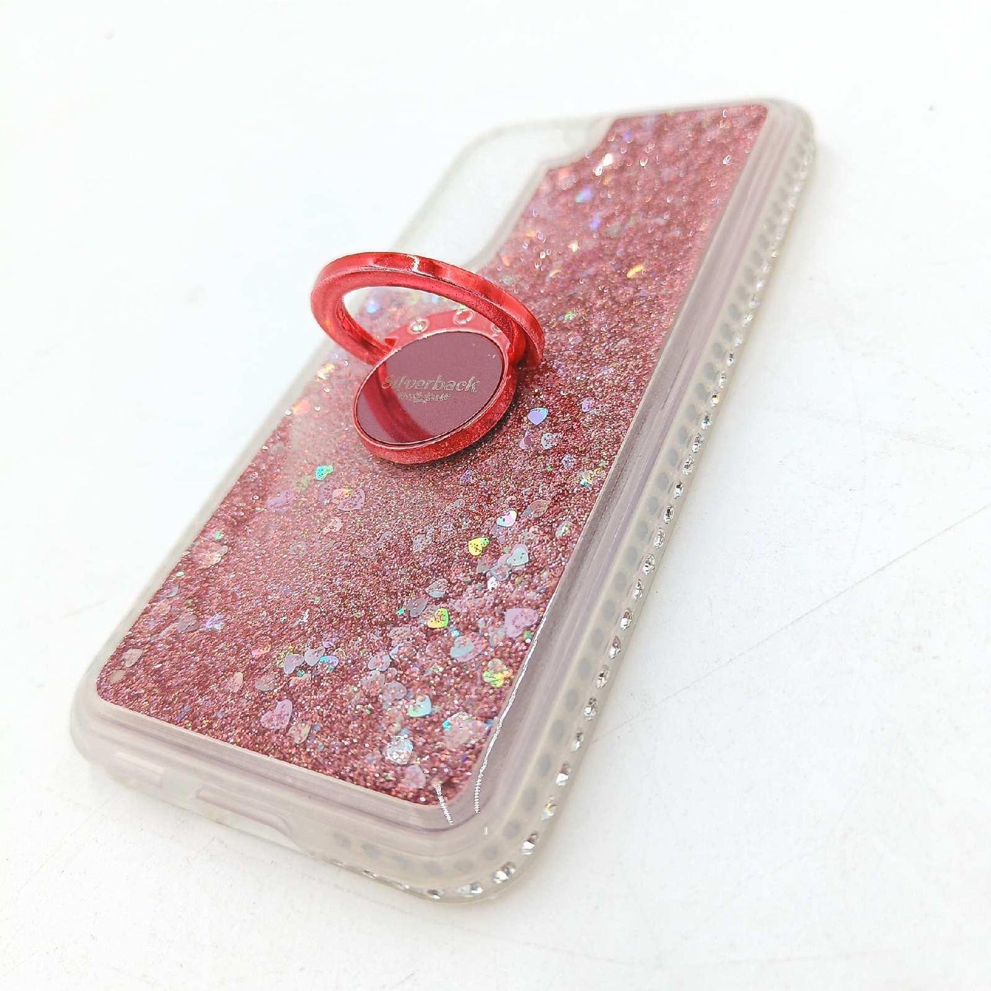 Miss Arts Galaxy S22 Hülle Silverback Mädchen Glitzern Ringständer Smartphone Schutz