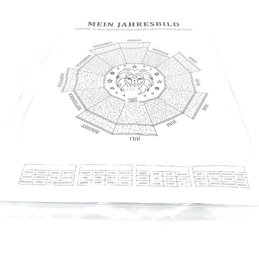 Mein Jahresbild by Presentou | Gestalte dein Jahr als individuelles Bild | inklusive psychologischer Auswertung | Sternzeichen Kalender zum Ausmalen mit täglicher Stimmungslage (Löwe A3 (29,7x42cm))