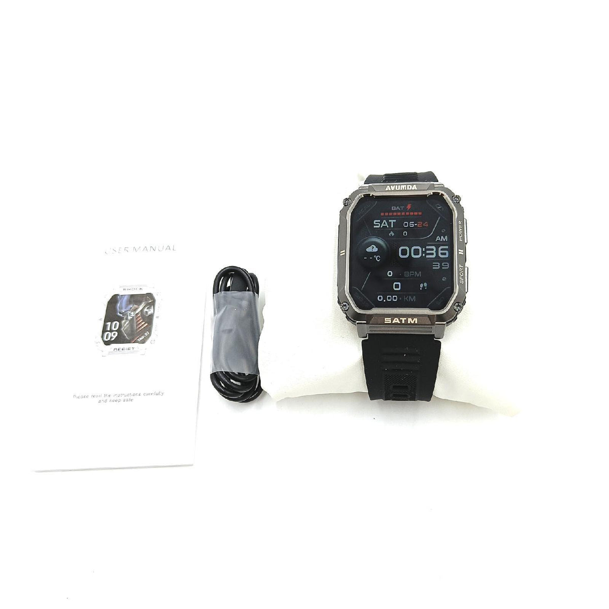 AVUMDA Smartwatch Fitness Tracker Connected Watch Großes Display Schrittzähler Männer
