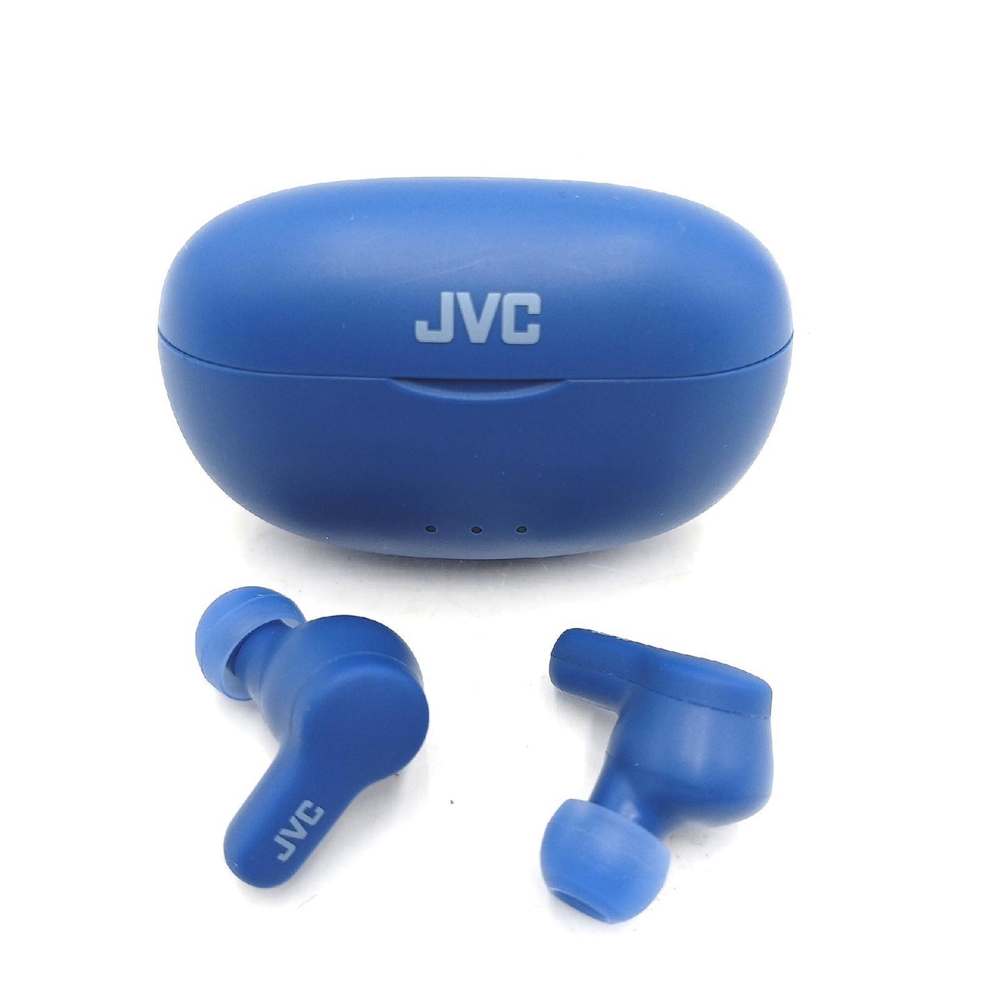 JVC HA-Z77T-A Gumy True Wireless Kopfhörer mit weichen Elastomer Ohrstöpseln, 3 Sound-Modi, Bluetooth 5.3, 24 Std. Akkulaufzeit, iPX4 Spritzwasserschutz, (Blueberry Blue)