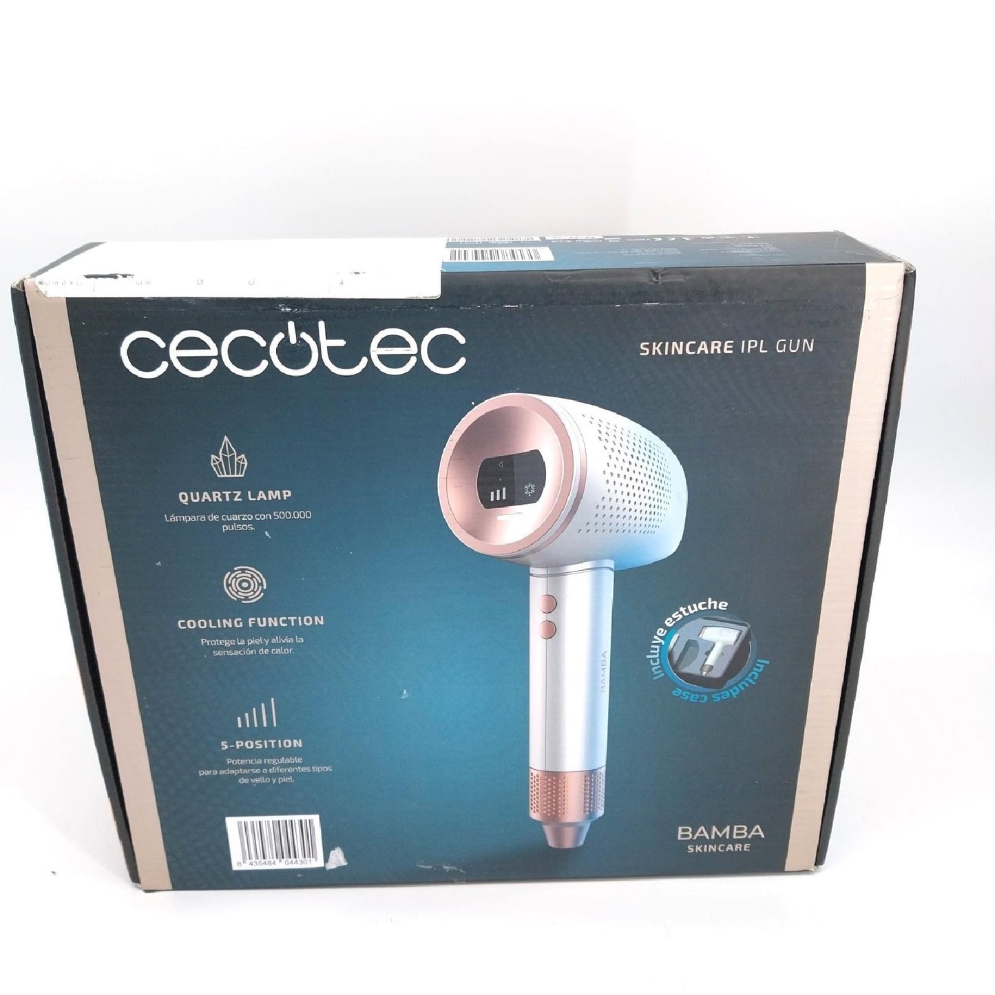 Cecotec IPL Haarentferner Bamba SkinCare IPL Gun, Für Frauen und Männer, Körper, Achseln und Gesicht, Quarzlampen, 500.000 Lichtimpulse, Kühlfunktion, LCD-Display, 2 Betriebsmodi