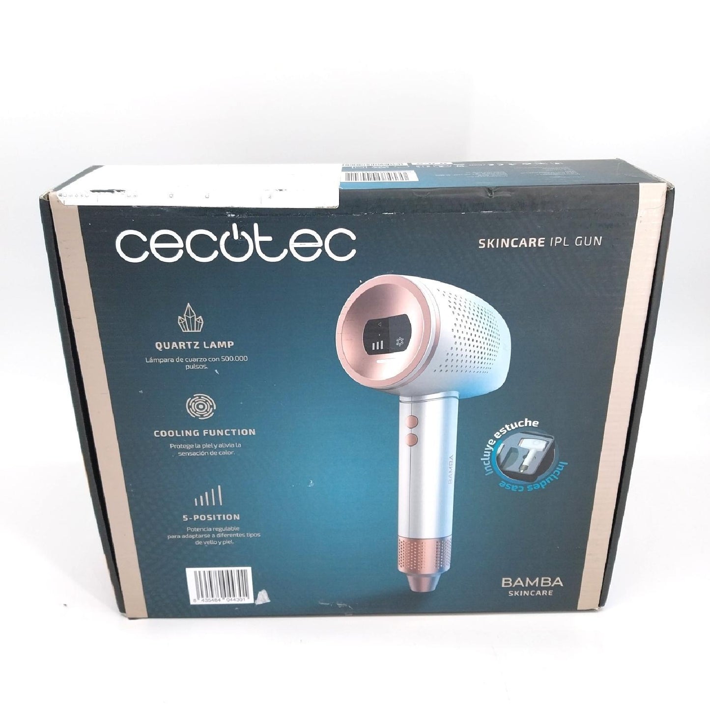 Cecotec IPL Haarentferner Bamba SkinCare IPL Gun, Für Frauen und Männer, Körper, Achseln und Gesicht, Quarzlampen, 500.000 Lichtimpulse, Kühlfunktion, LCD-Display, 2 Betriebsmodi