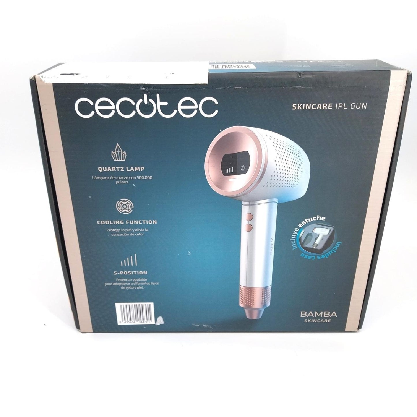 Cecotec IPL Haarentferner Bamba SkinCare IPL Gun, Für Frauen und Männer, Körper, Achseln und Gesicht, Quarzlampen, 500.000 Lichtimpulse, Kühlfunktion, LCD-Display, 2 Betriebsmodi