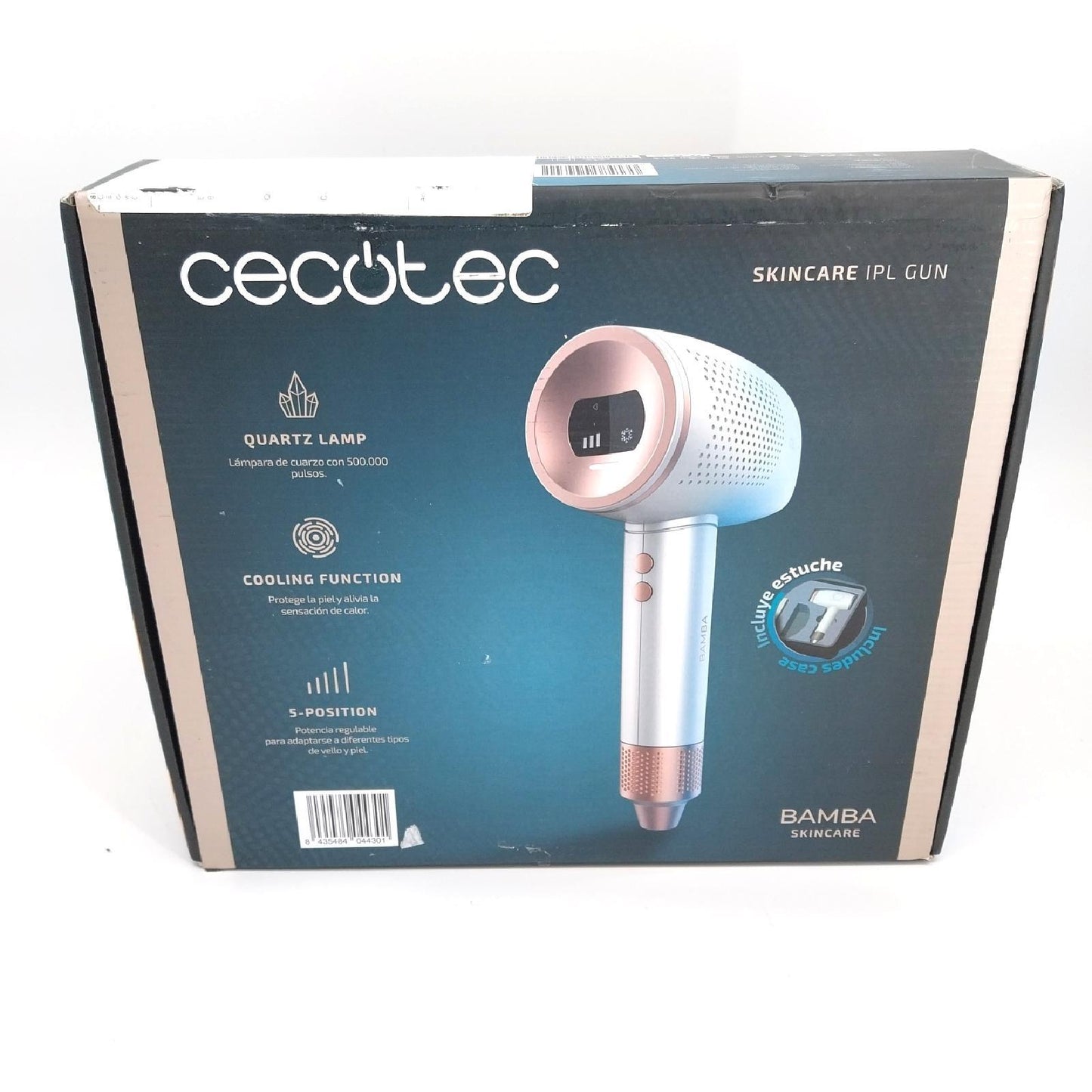 Cecotec IPL Haarentferner Bamba SkinCare IPL Gun, Für Frauen und Männer, Körper, Achseln und Gesicht, Quarzlampen, 500.000 Lichtimpulse, Kühlfunktion, LCD-Display, 2 Betriebsmodi