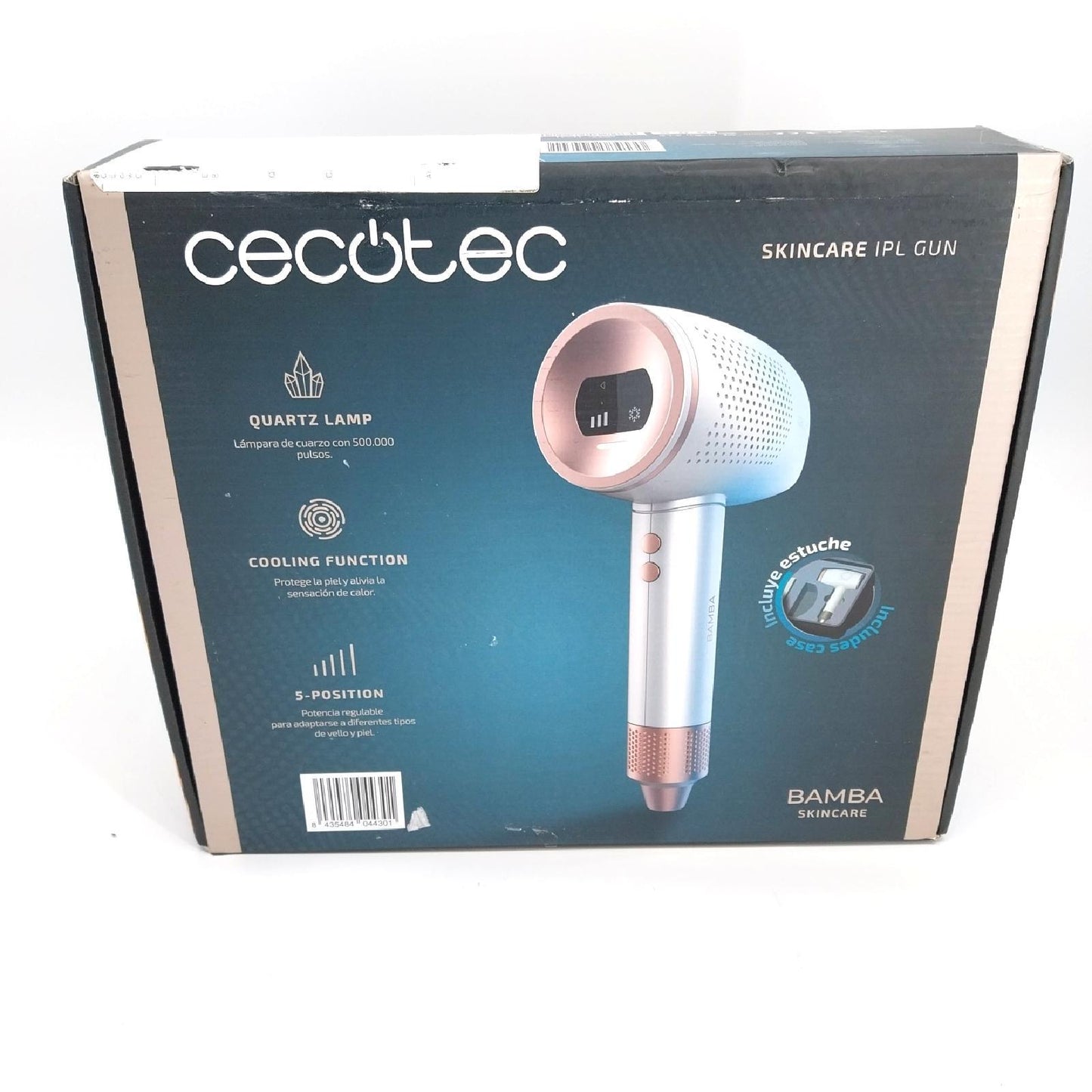 Cecotec IPL Haarentferner Bamba SkinCare IPL Gun, Für Frauen und Männer, Körper, Achseln und Gesicht, Quarzlampen, 500.000 Lichtimpulse, Kühlfunktion, LCD-Display, 2 Betriebsmodi