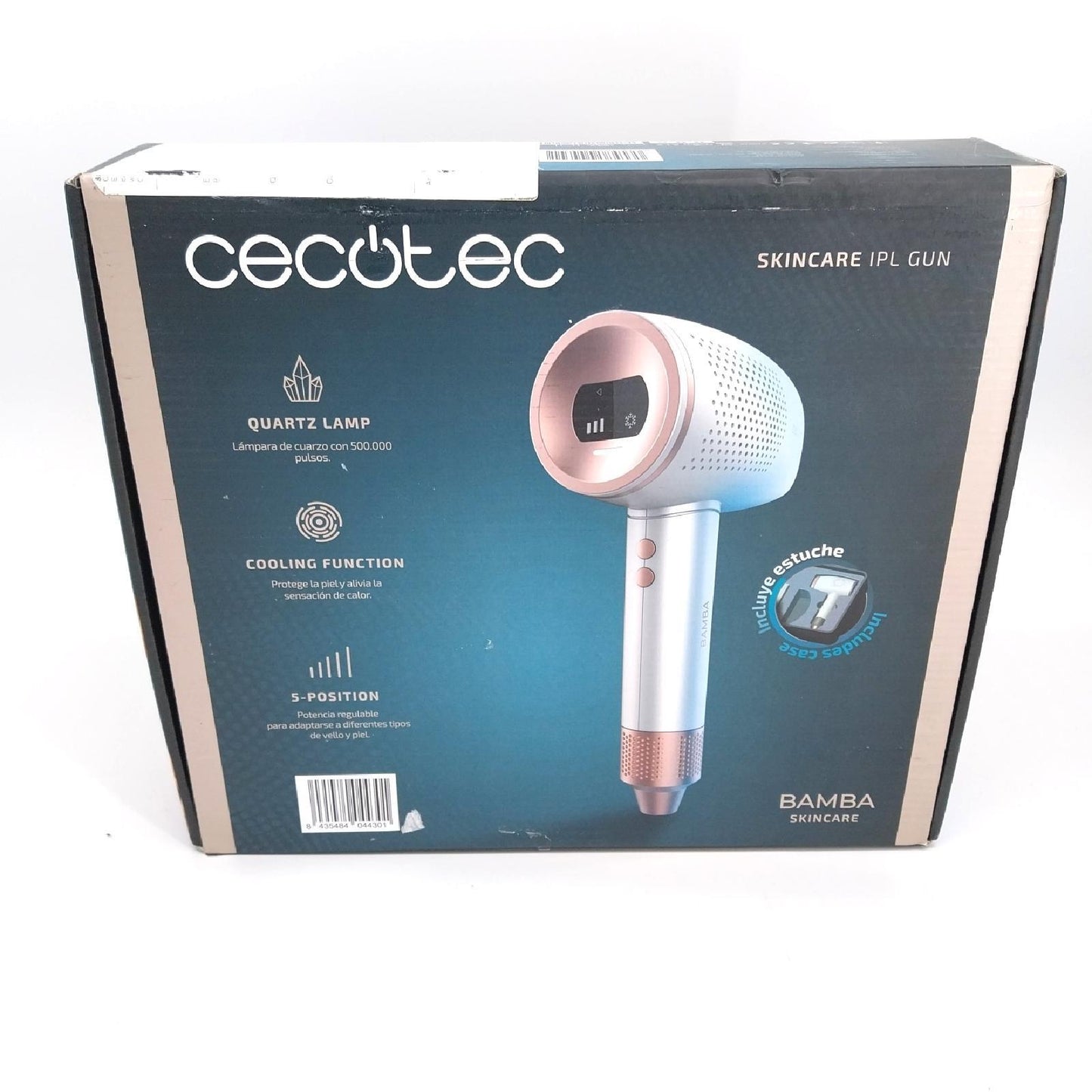 Cecotec IPL Haarentferner Bamba SkinCare IPL Gun, Für Frauen und Männer, Körper, Achseln und Gesicht, Quarzlampen, 500.000 Lichtimpulse, Kühlfunktion, LCD-Display, 2 Betriebsmodi