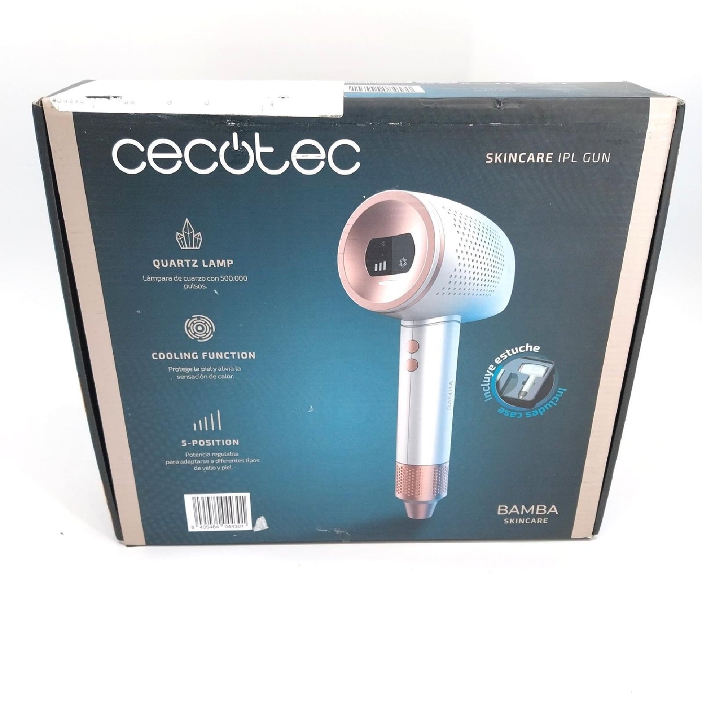 Cecotec IPL Haarentferner Bamba SkinCare IPL Gun, Für Frauen und Männer, Körper, Achseln und Gesicht, Quarzlampen, 500.000 Lichtimpulse, Kühlfunktion, LCD-Display, 2 Betriebsmodi
