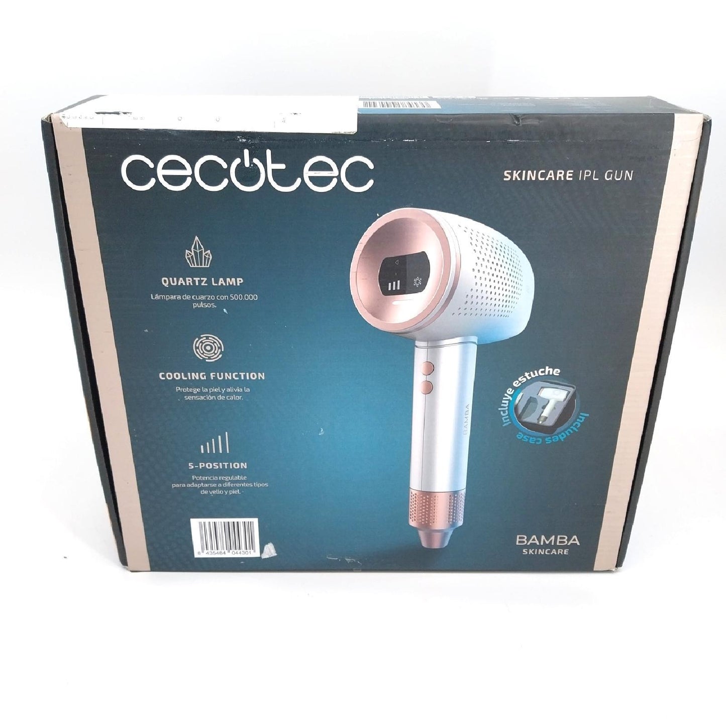 Cecotec IPL Haarentferner Bamba SkinCare IPL Gun, Für Frauen und Männer, Körper, Achseln und Gesicht, Quarzlampen, 500.000 Lichtimpulse, Kühlfunktion, LCD-Display, 2 Betriebsmodi
