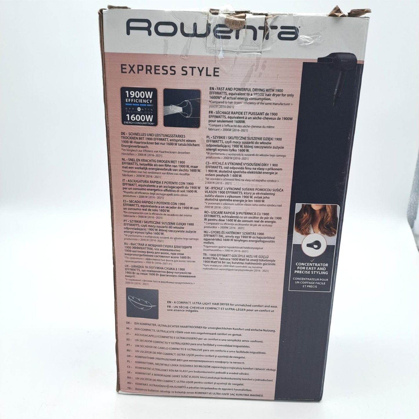 Rowenta CV1801 Express Style Leistungsstarker Haartrockner Kaltlufttaste 2 Haar (16,84)
