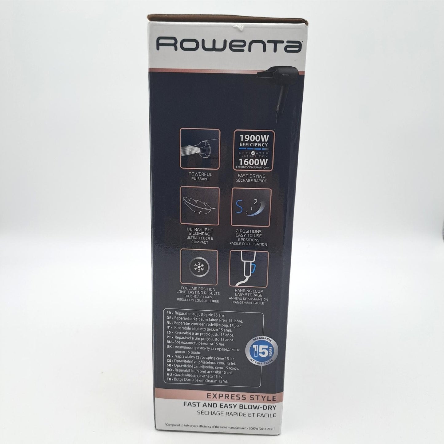 Rowenta CV1801 Express Style Leistungsstarker Haartrockner Kaltlufttaste 2 Haar (16,84)