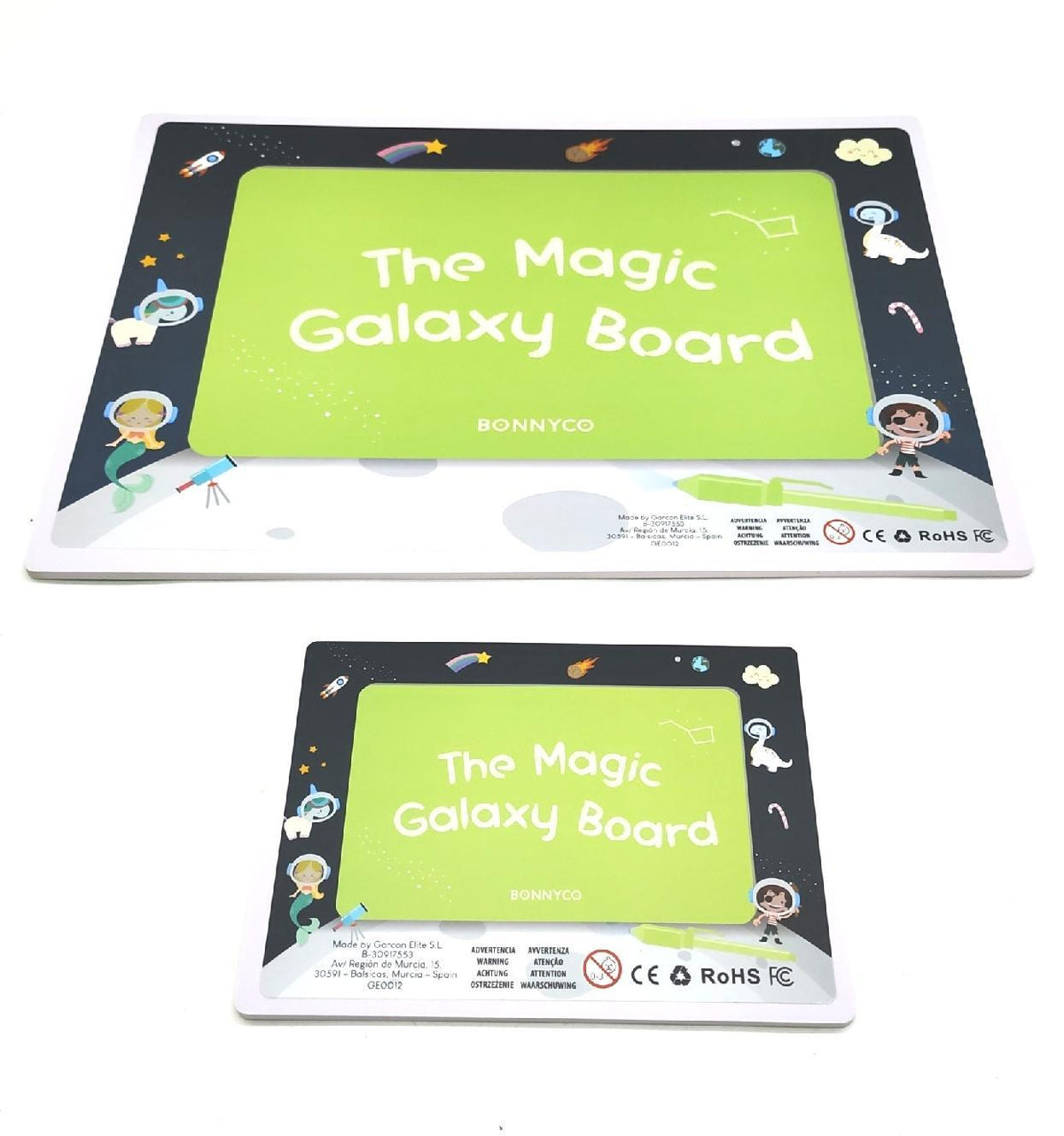 BONNYCO Maltafel Zaubertafel Kinder A3 und A5  6 Schablonen  2 UV Stift