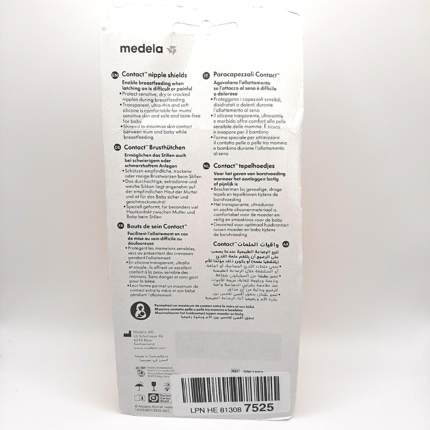 Medela Contact Brusthütchen aus Silikon – Weiches, ultradünnes Design – BPA-frei – 1 Packung mit 2 Hütchen (20 mm) und Aufbewahrungsbox
