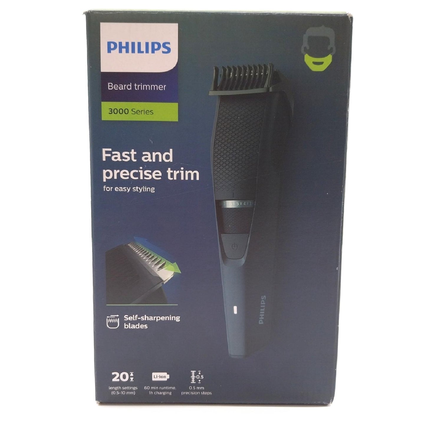 Philips Bartschneider elektrischer Bartpflege Serie 3000 komfortabel präzise für Herren
