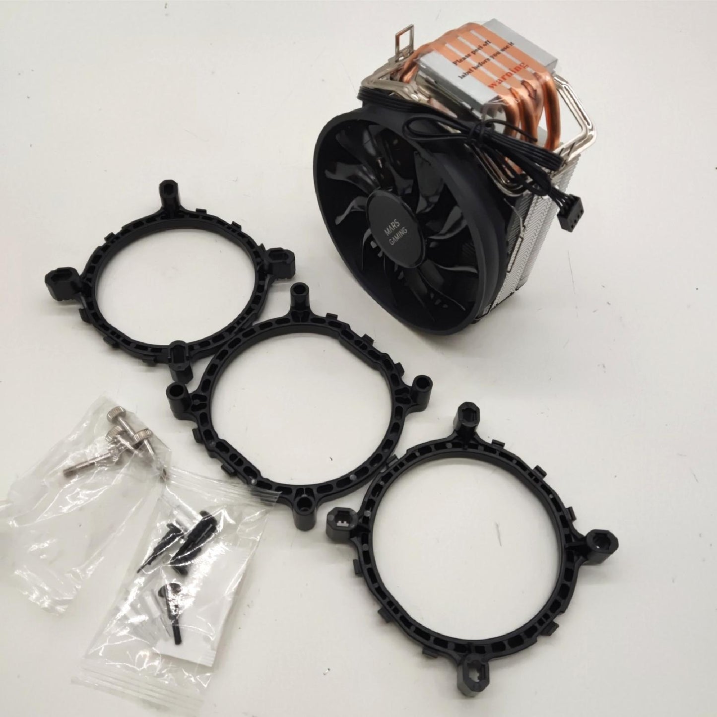 Mars Gaming MCPUBK, CPU Kühlkörper, 4 HCT Heatpipes, 160W TDP, Ultraleiser PWM 11cm Lüfter, Schwarz