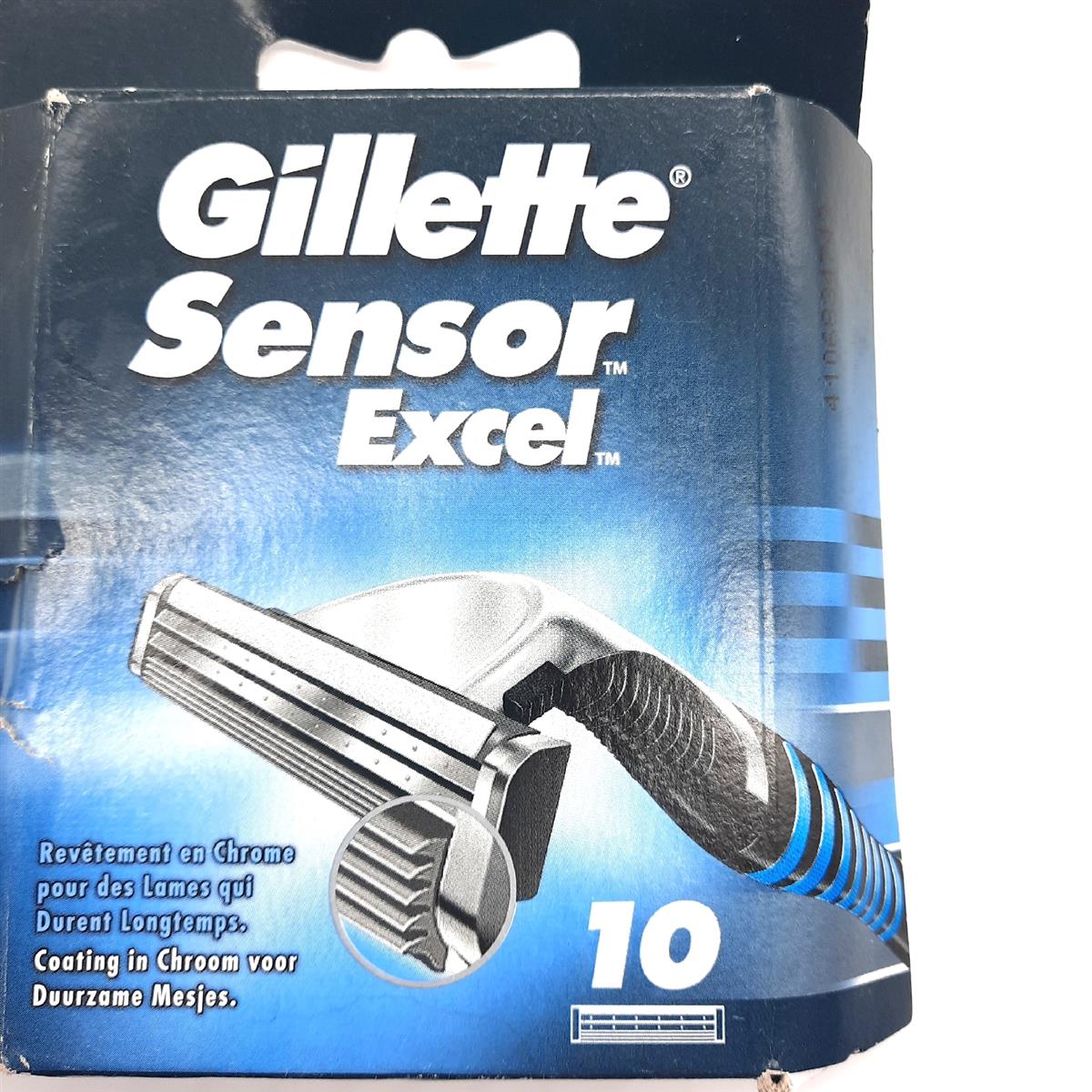 Gillette Sensor Excel Rasierklingen für Rasierer 10 Ersatzklingen für Nassrasierer Herren mit Doppelklinge