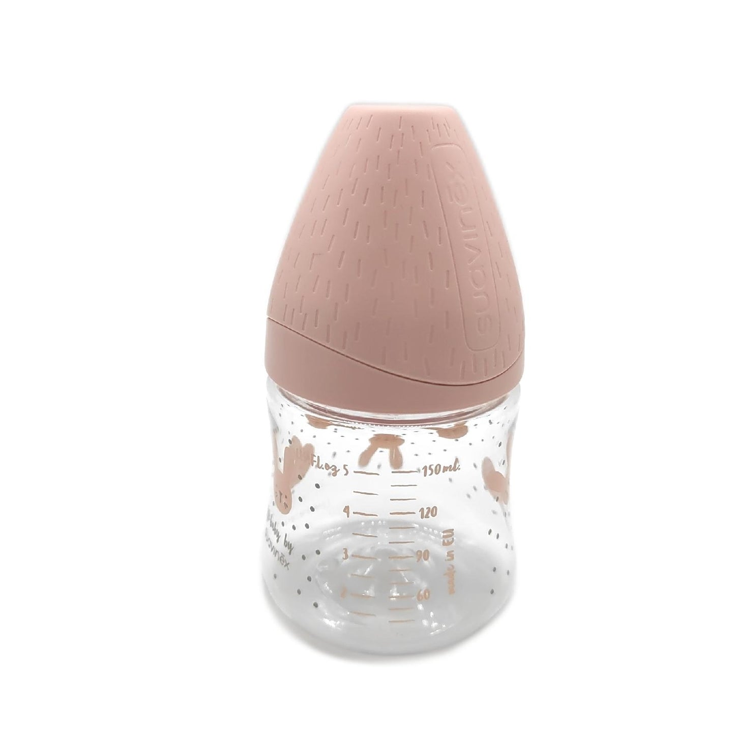 Suavinex Babyflasche Babybedarf Hygge rosa 150 ml rund Silikon Material