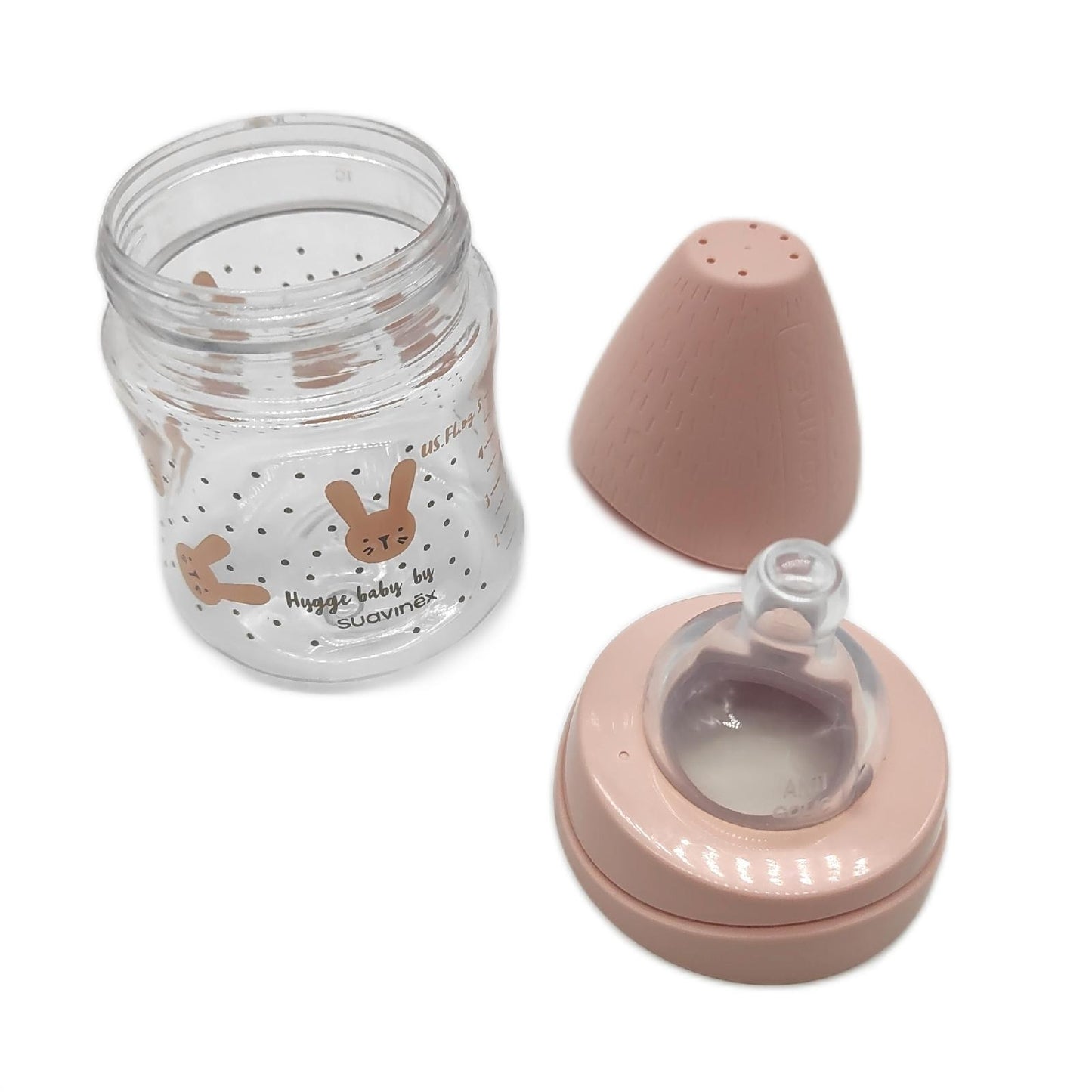 Suavinex Babyflasche Babybedarf Hygge rosa 150 ml rund Silikon Material