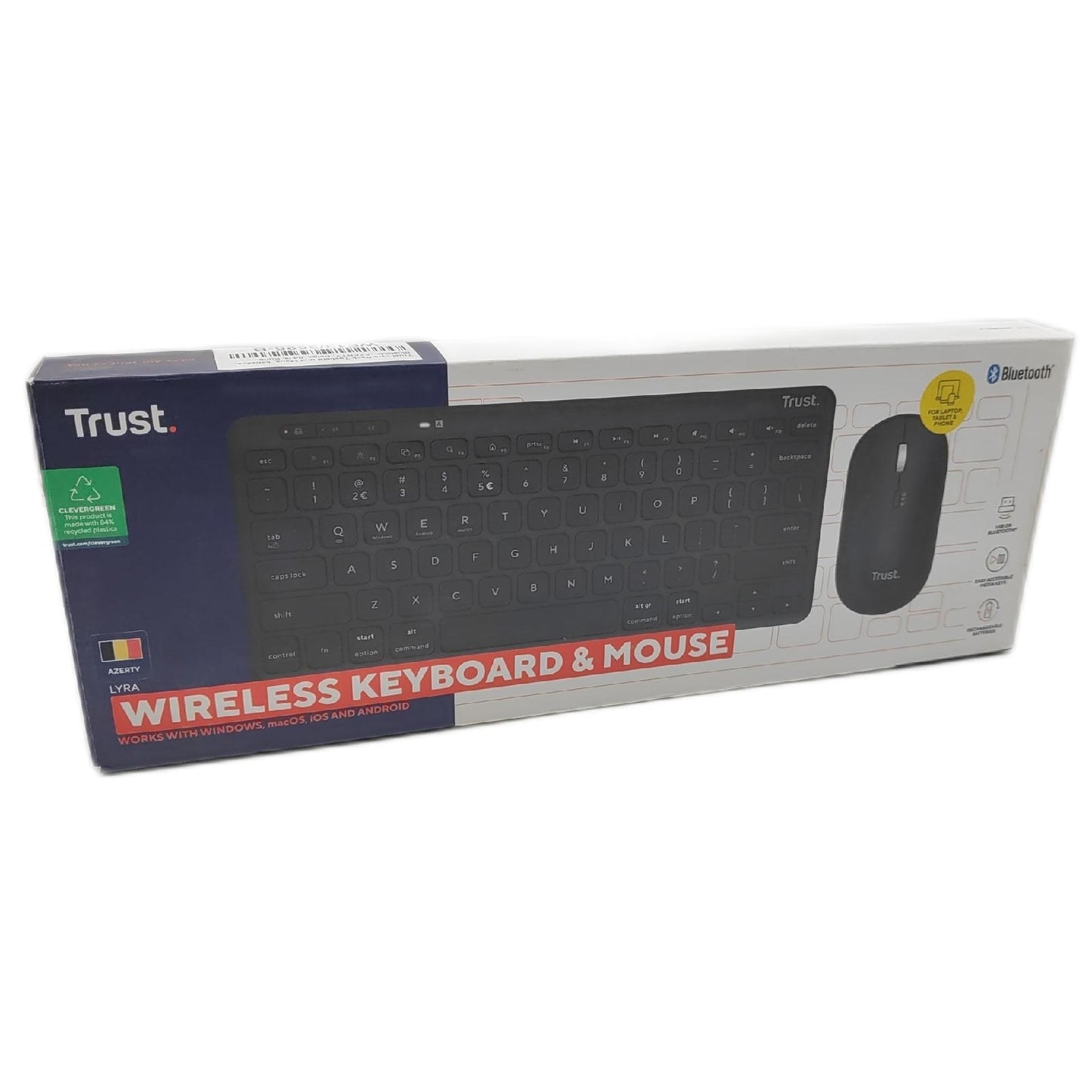 Trust Tastatur und Maus Set Computerzubehör Lyra Pack kabellos Bluetooth ergonomisch komfortabel Bel