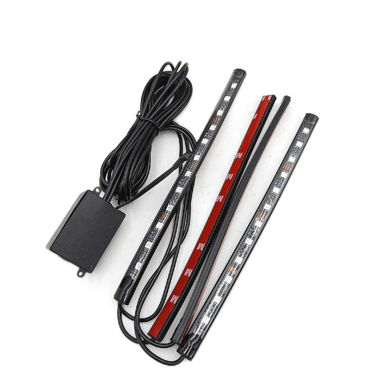 Retoo 12V LED Auto Innenbeleuchtung mit 4 Stück 48 RGB, 3 m mehrfarbig Auto LED Streifen, steuerbare Lichtleiste mit Fernbedienung, Wasserdicht Beleuchtung für Zigarettenanzünder,Innenraumbeleuchtung