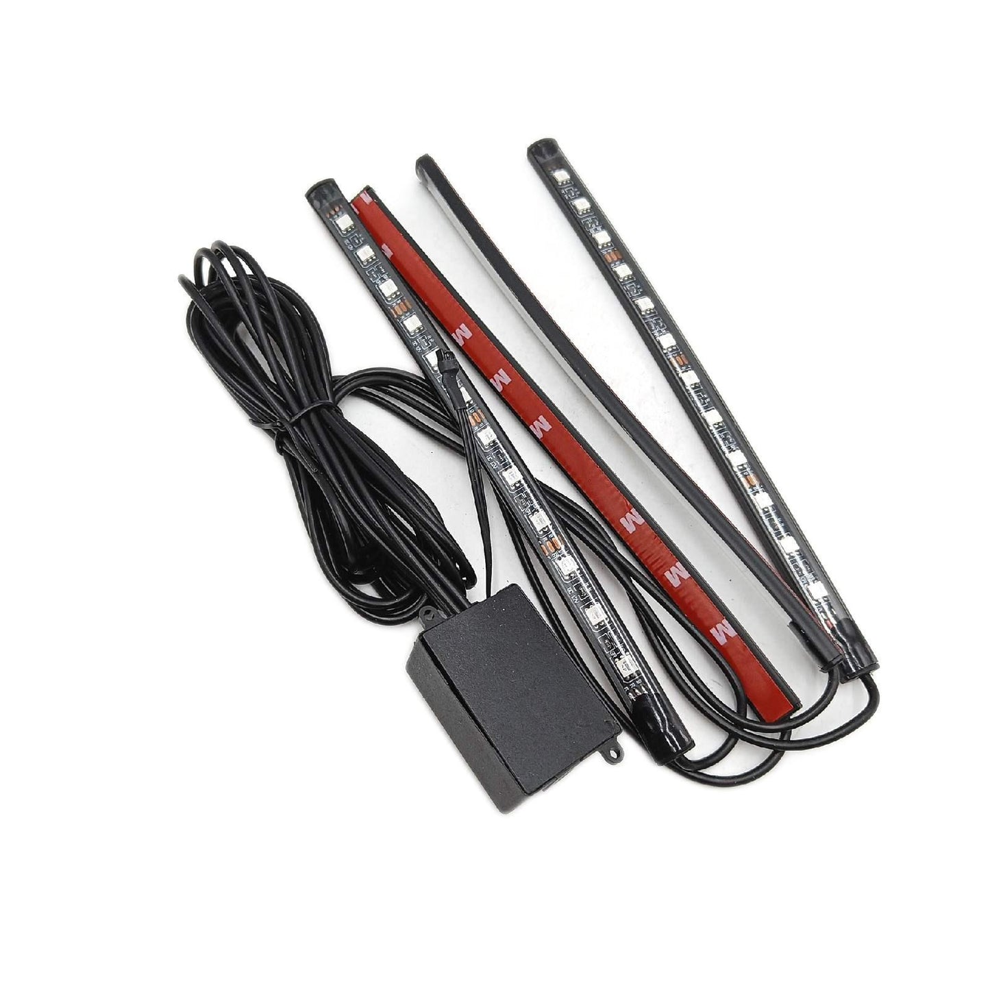 Retoo 12V LED Auto Innenbeleuchtung mit 4 Stück 48 RGB, 3 m mehrfarbig Auto LED Streifen, steuerbare Lichtleiste mit Fernbedienung, Wasserdicht Beleuchtung für Zigarettenanzünder,Innenraumbeleuchtung