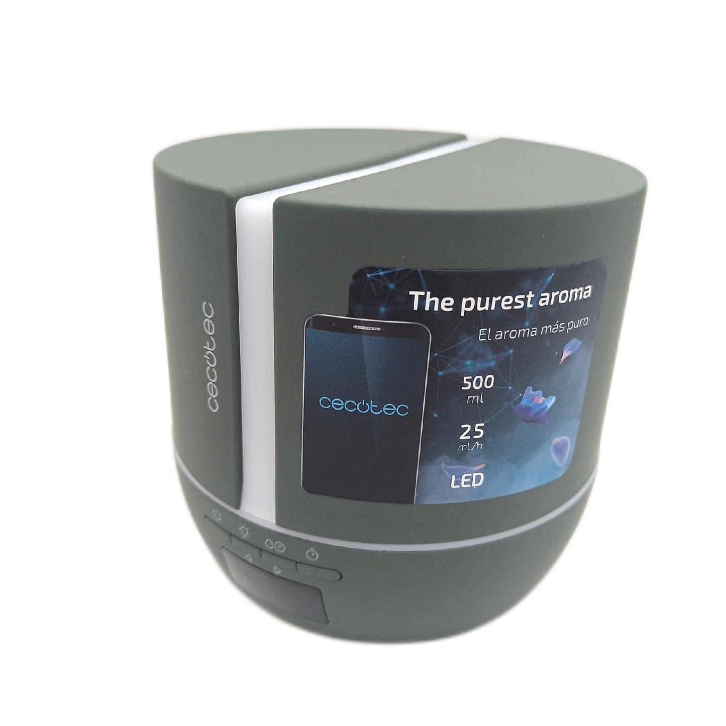 Cecotec Duftdiffusor PureAroma 550 Connected Stone. Kapazität 500ml, LED-Display, Lautsprecher, Bluetooth-Steuerung, App, 12-Stunden-Timer, 3 Betriebsmodi, 30m2 Abdeckung