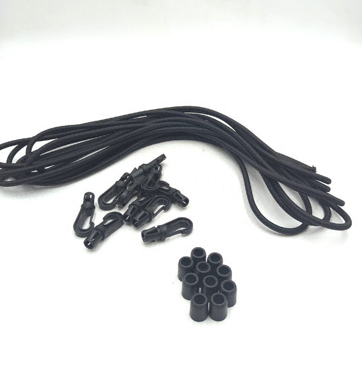 Gummiseil 8mm x 10m mit 10 Kunststoffhaken Schwarz Gummischnur elastisch robust