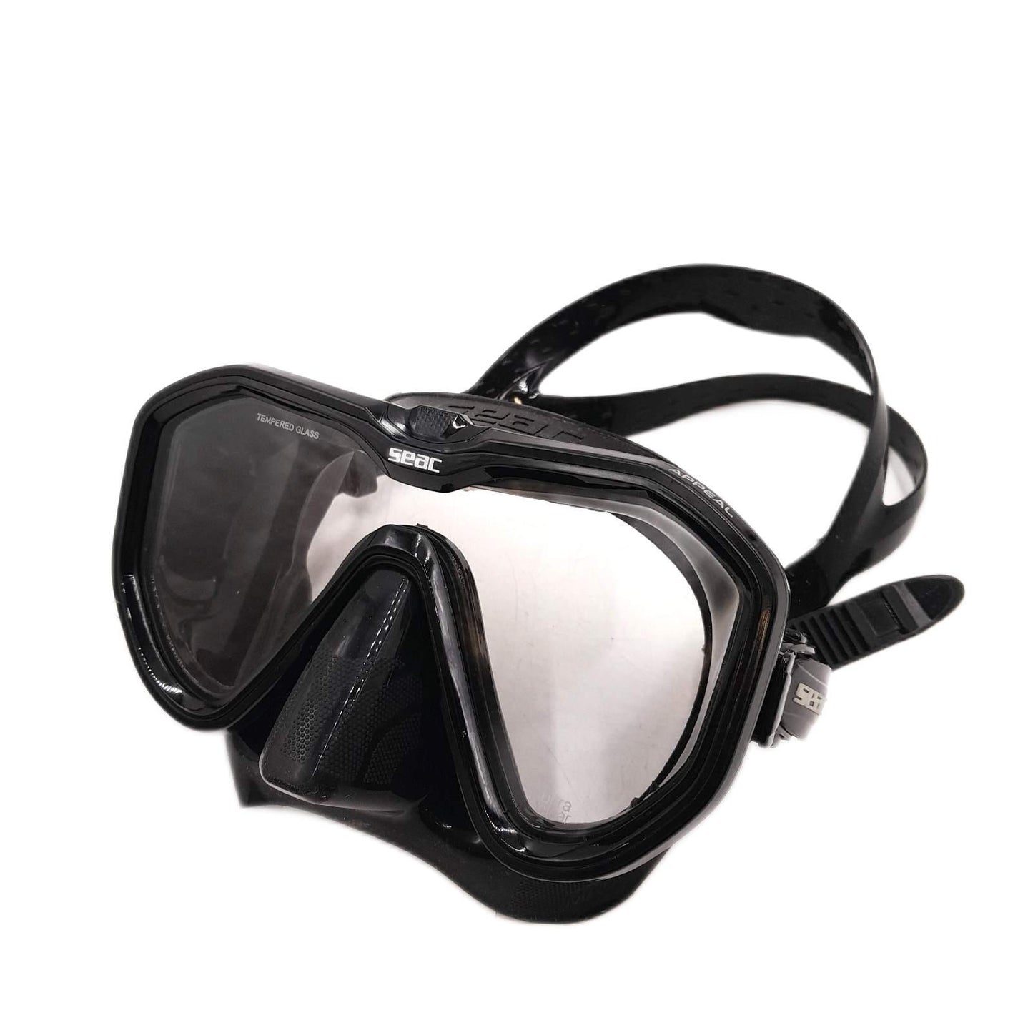 Seac Unisex-Adult Appeal Italien hergestellte Einglas-Tauchmaske mit Einer 3D-Schnalle direkt am Maskenkörper, schwarz, Standard