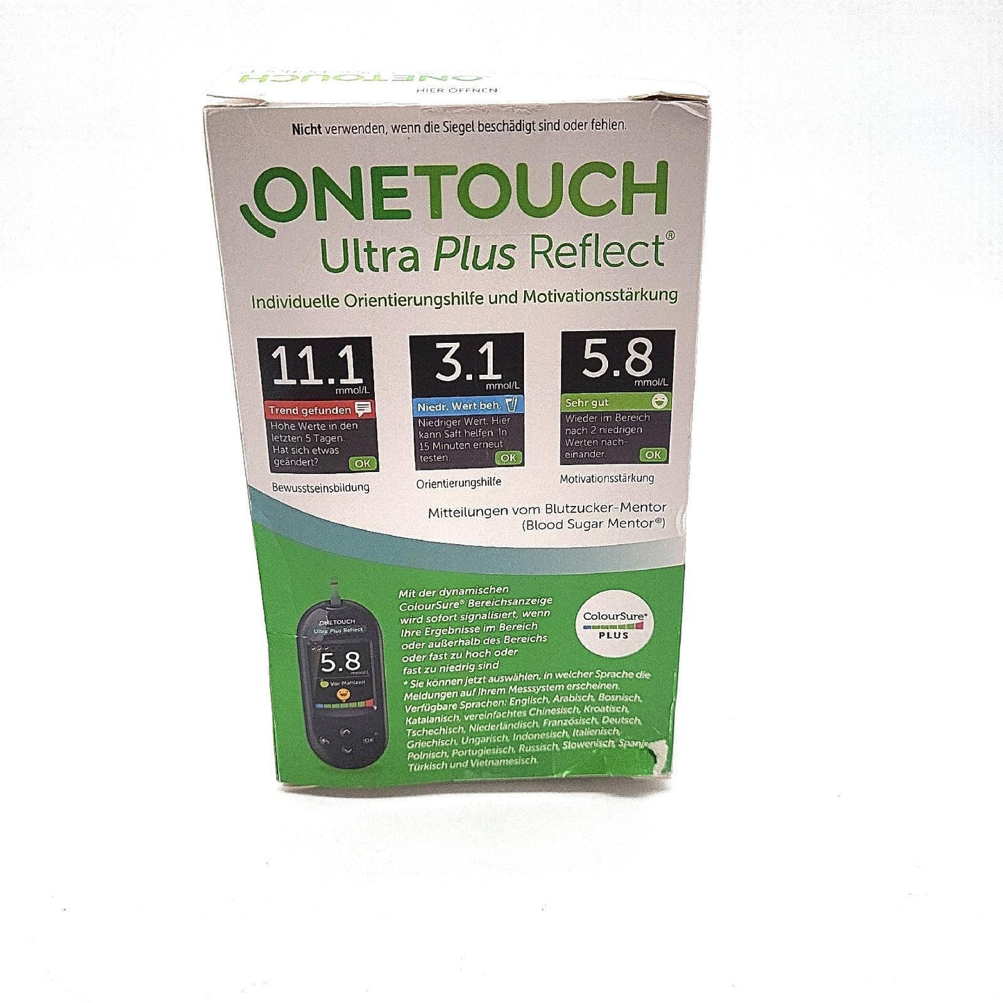 OneTouch Ultra Plus Reflect Blutzucker Messgerät mmoll I Diabetes Testset