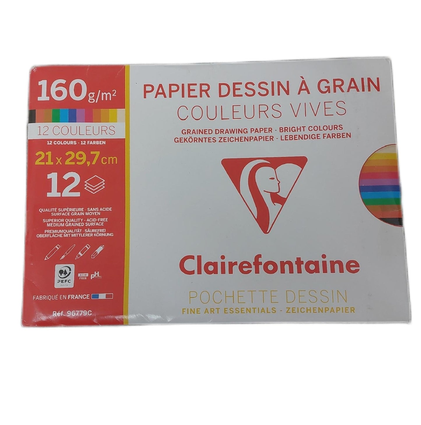 Clairefontaine Skizzenblock Schulbedarf 96779C Papier Zeichenblock 12 Blatt