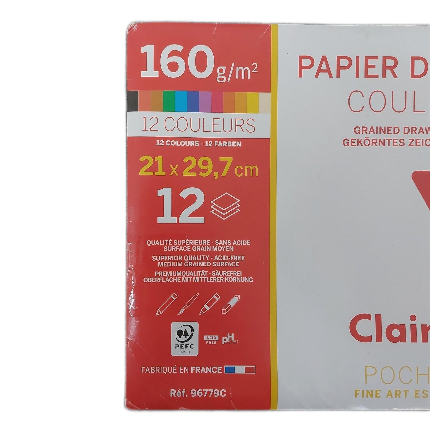 Clairefontaine Skizzenblock Schulbedarf 96779C Papier Zeichenblock 12 Blatt