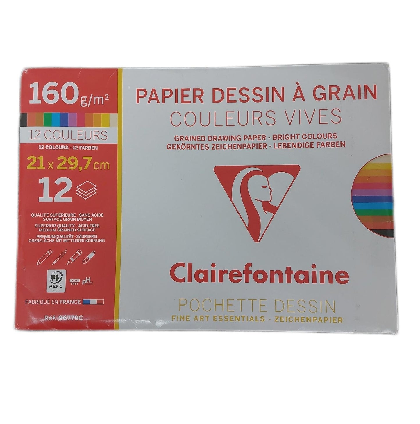 Clairefontaine Skizzenblock Schulbedarf 96779C Papier Zeichenblock 12 Blatt