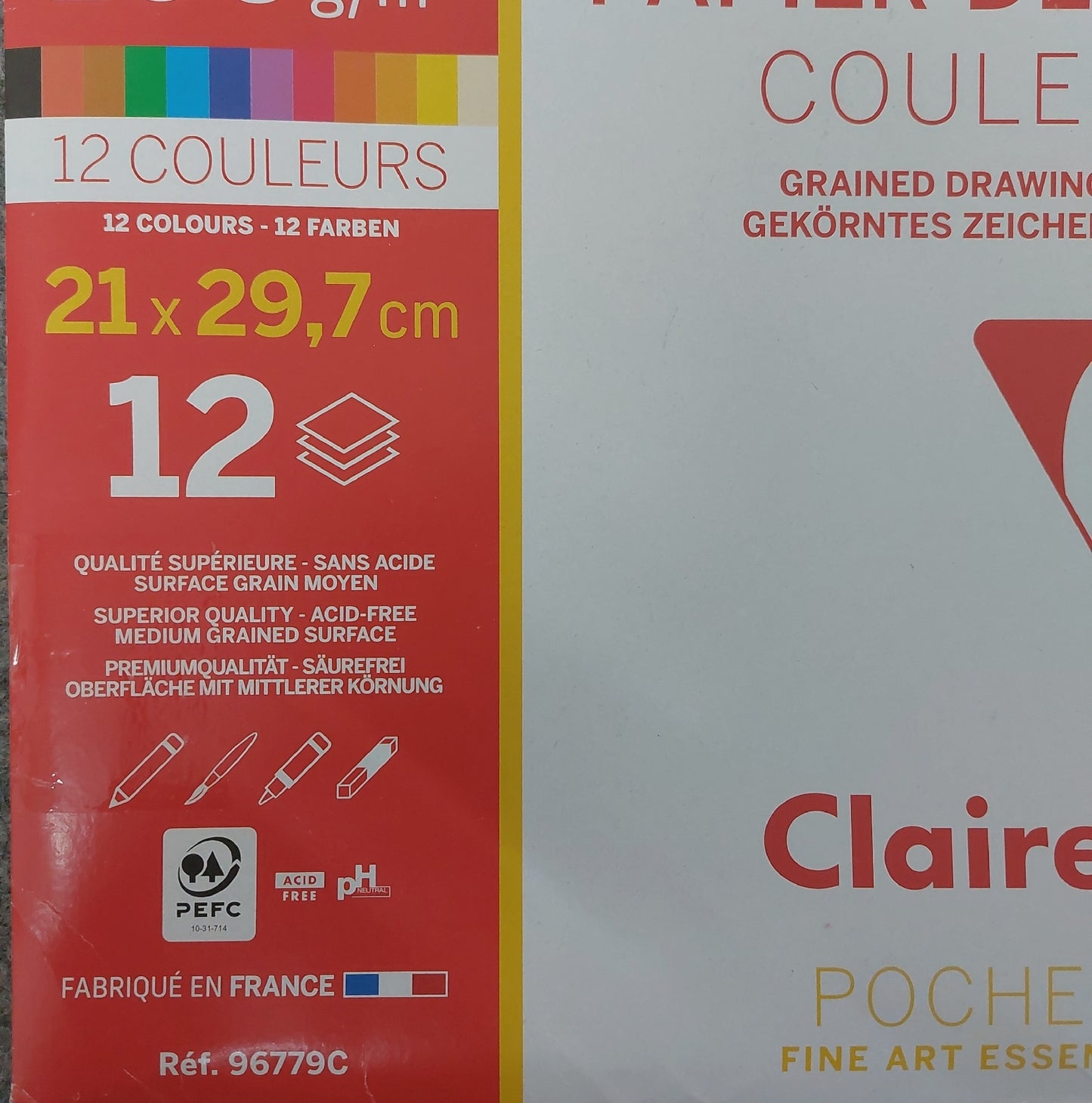 Clairefontaine Skizzenblock Schulbedarf 96779C Papier Zeichenblock 12 Blatt