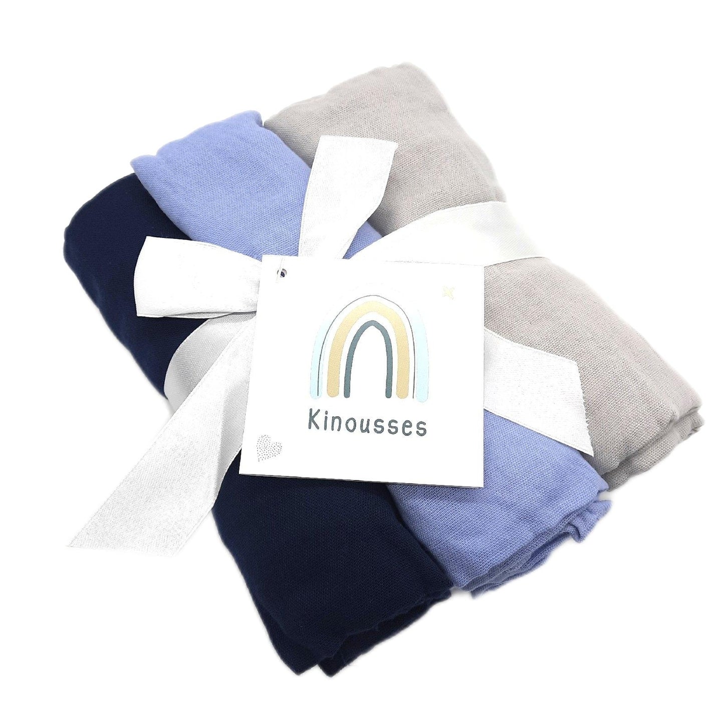 Kinousses Windeln Babybedarf Pastellfarben Weich und Saugfähig Blau 3 Stück komfortabel sanft