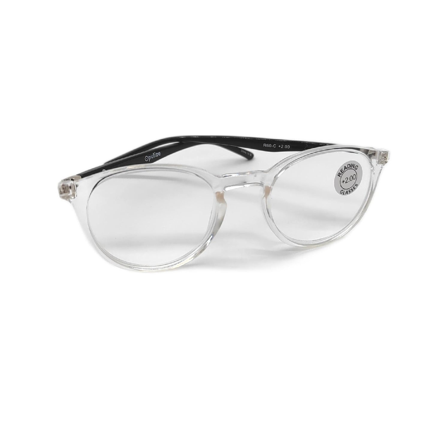 OPULIZE Lesebrille Metall Brillen Runder Rahmen Federscharniere Kratzfest Transparent Unisex Designs