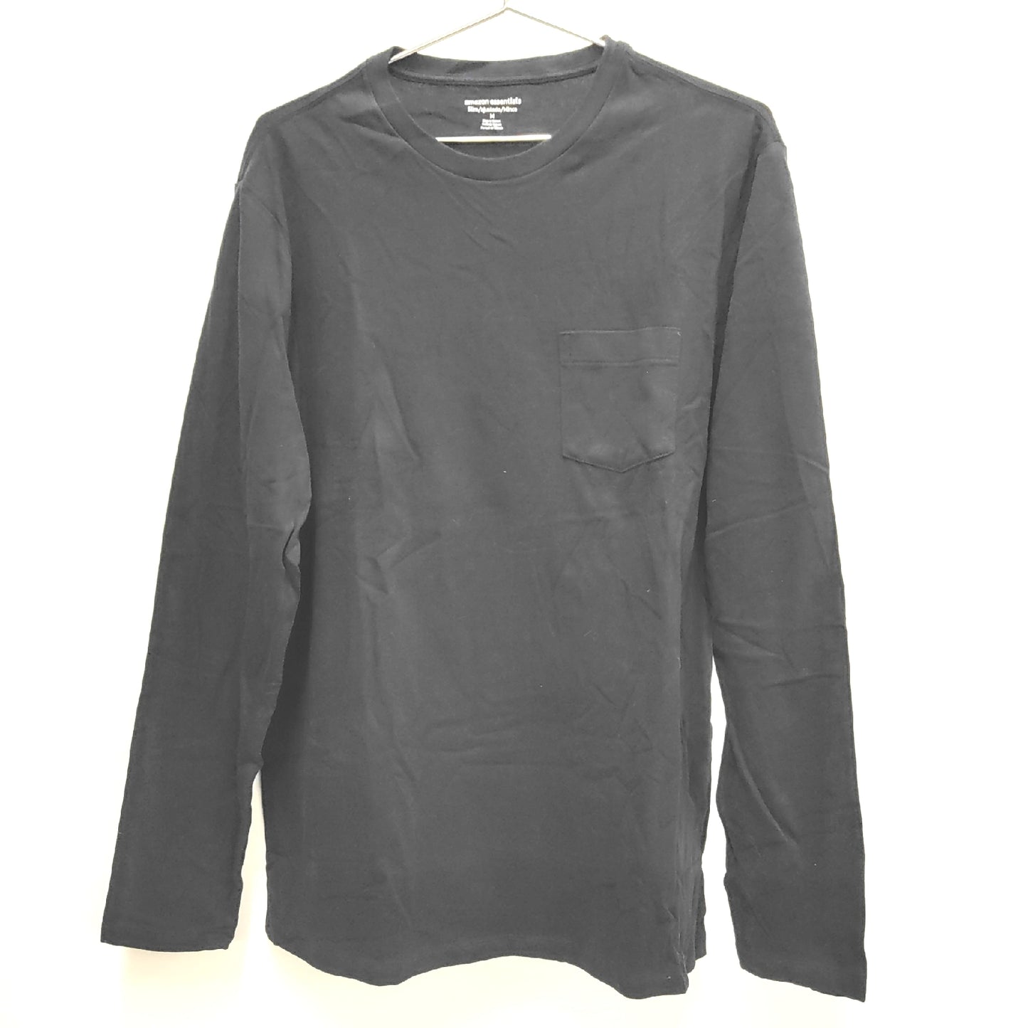 Amazon Essentials Langarmshirt Herrenbekleidung Schwarz Slim Fit Basic Design