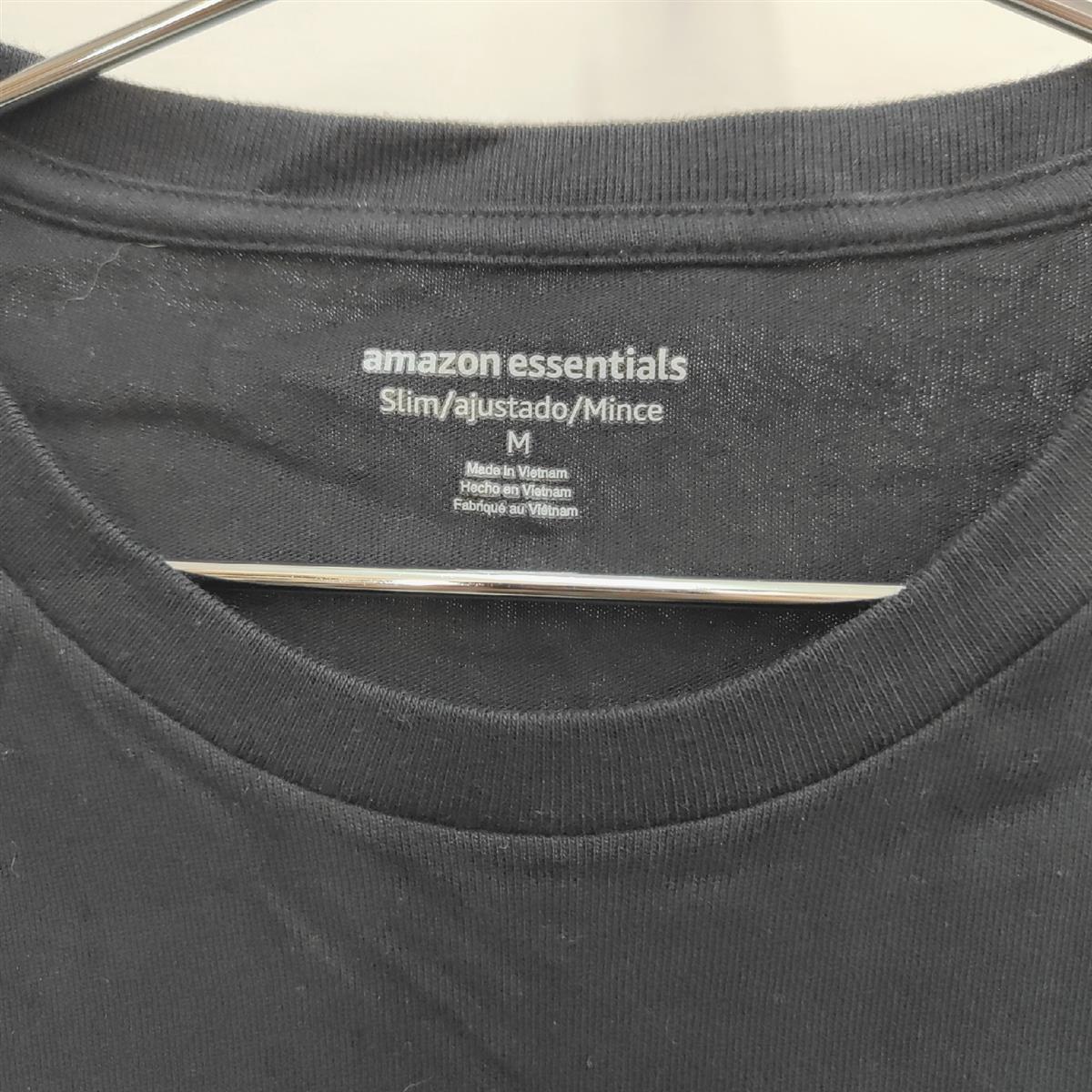 Amazon Essentials Langarmshirt Herrenbekleidung Schwarz Slim Fit Basic Design