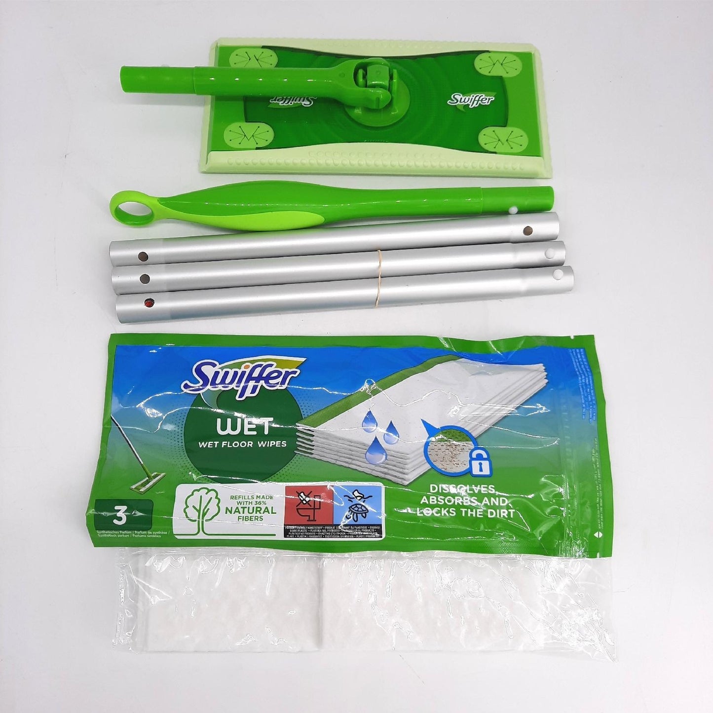 Swiffer Besen Reinigung Haushalt Komplettset Effektive Reinigung mit Trockene und Feuchte Tücher