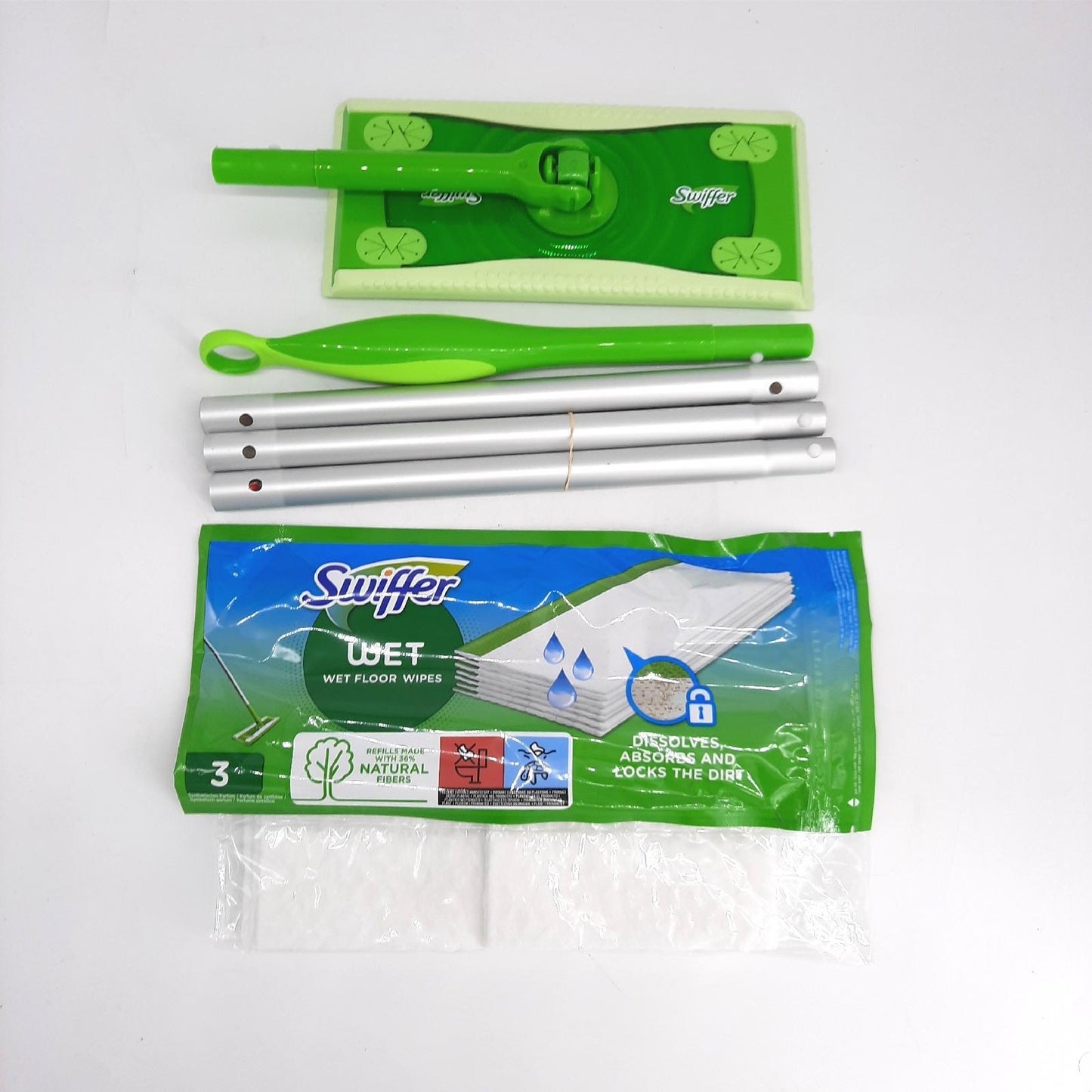 Swiffer Besen Reinigung Haushalt Komplettset Effektive Reinigung mit Trockene und Feuchte Tücher